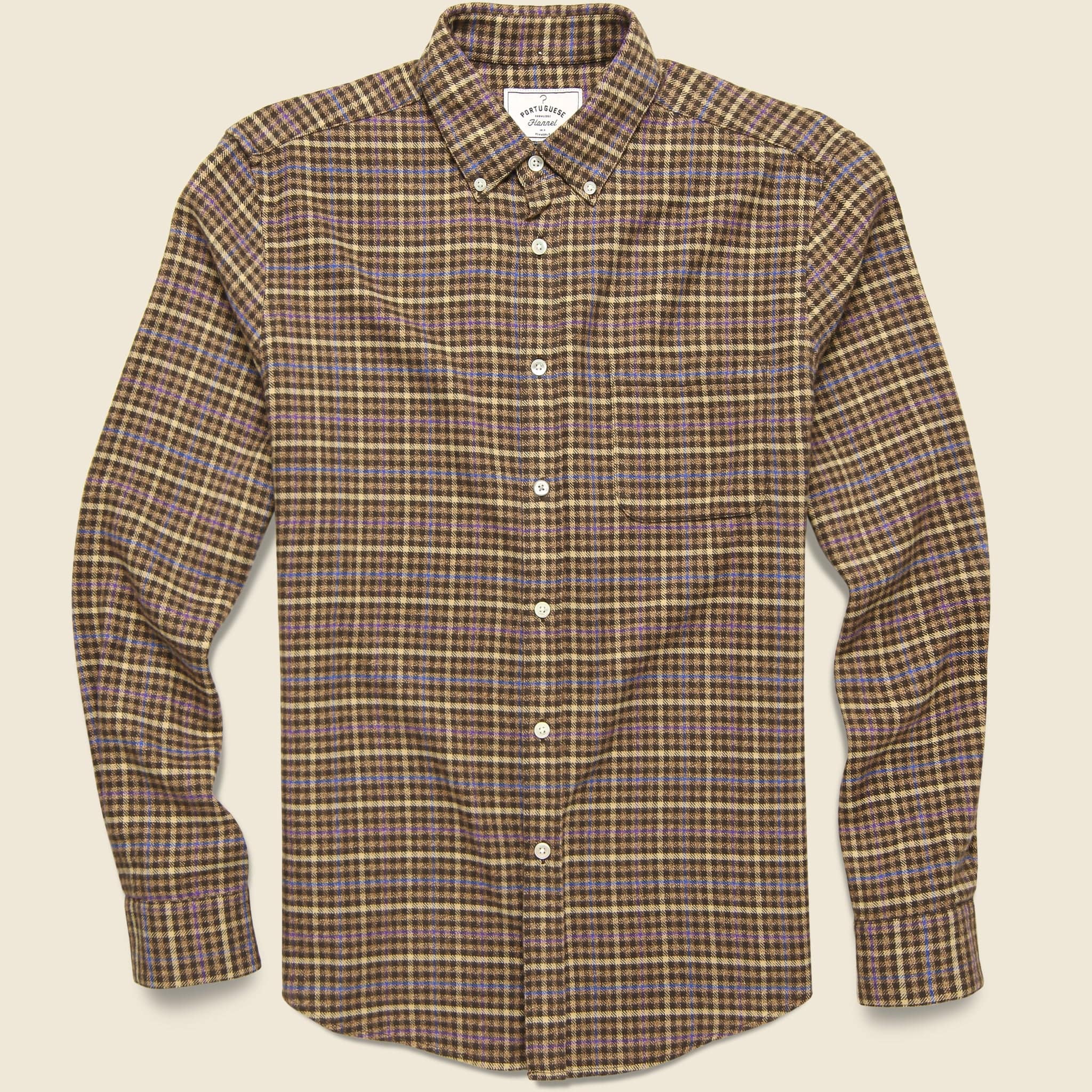 Twill Shirt - Brown/Blue/Purple