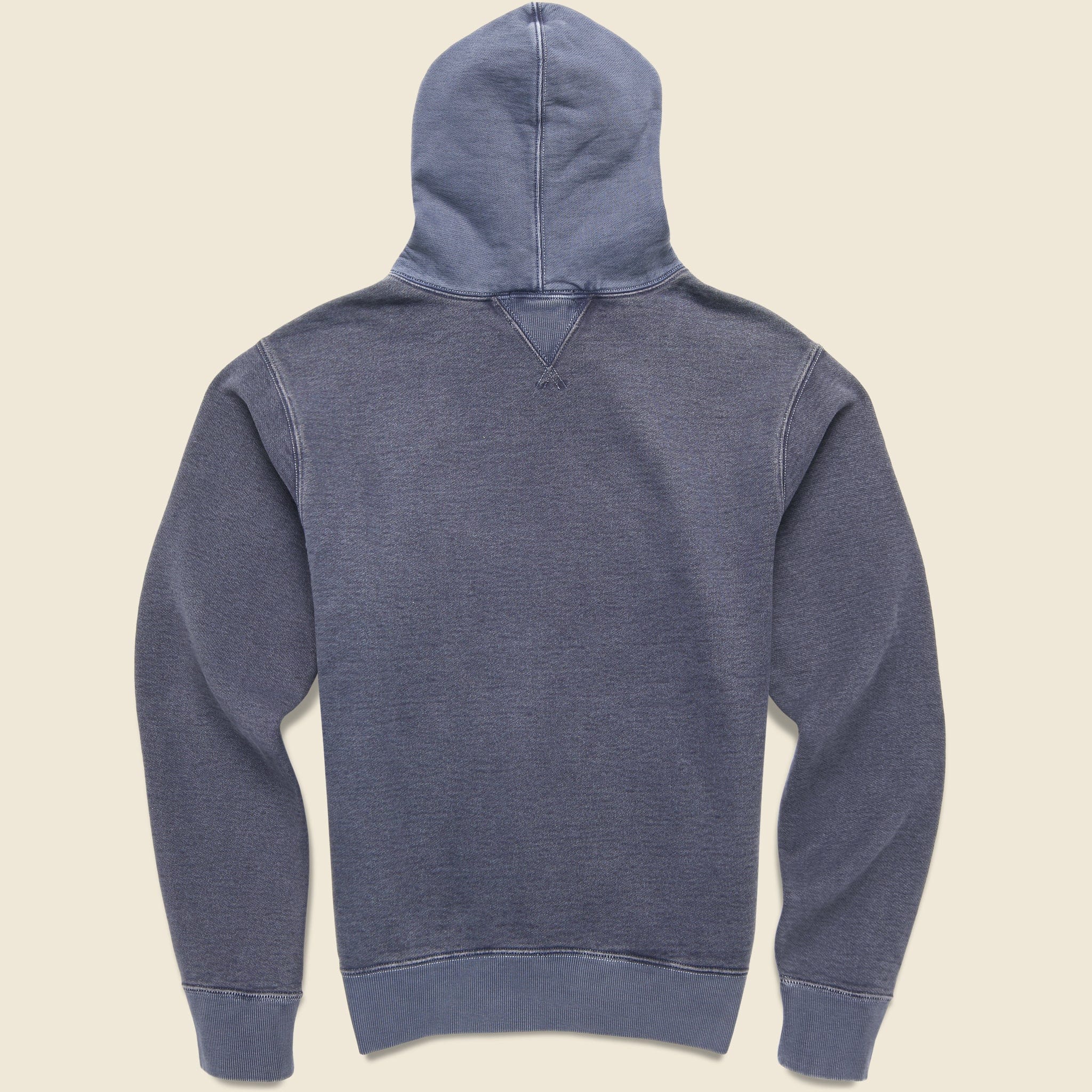 Two-Tone Fleece Hoodie - Navy - Image 4