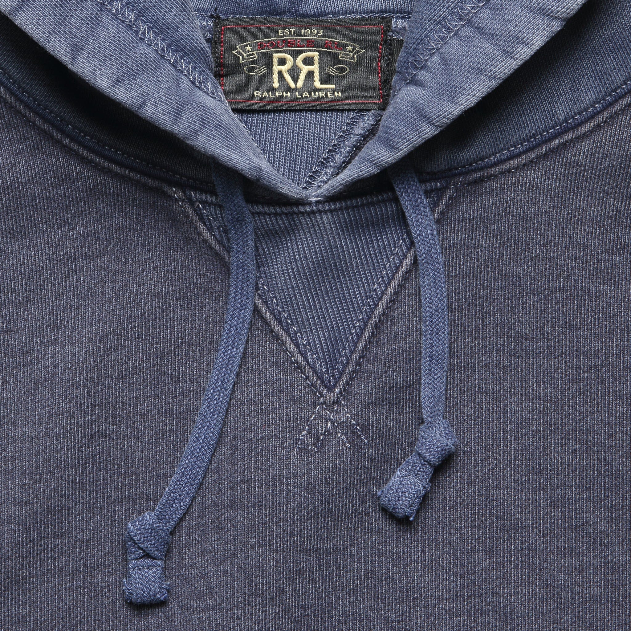 Two-Tone Fleece Hoodie - Navy - Image 5