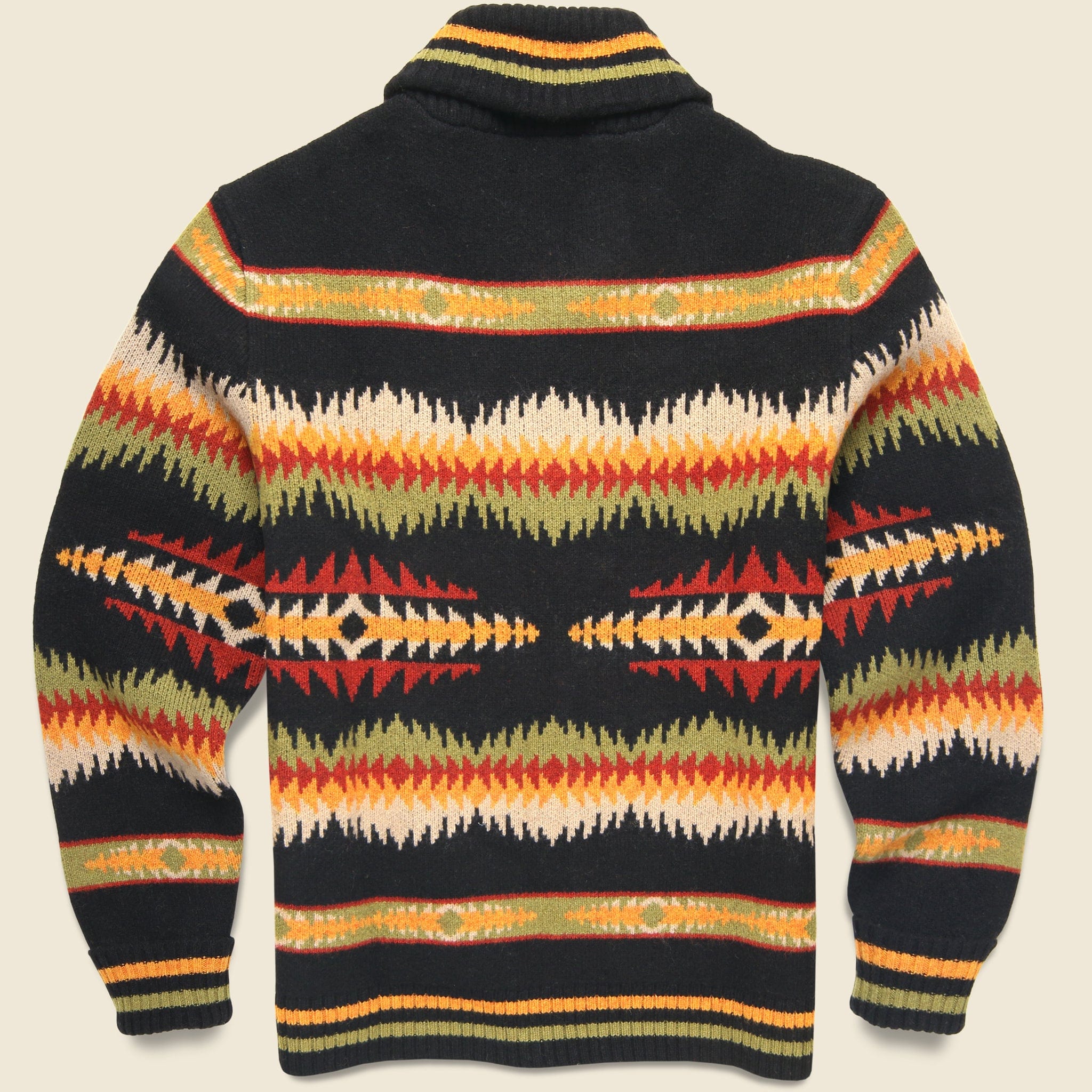 Tye River Lambswool Cardigan - Tye River Black/Scarlet - Image 2