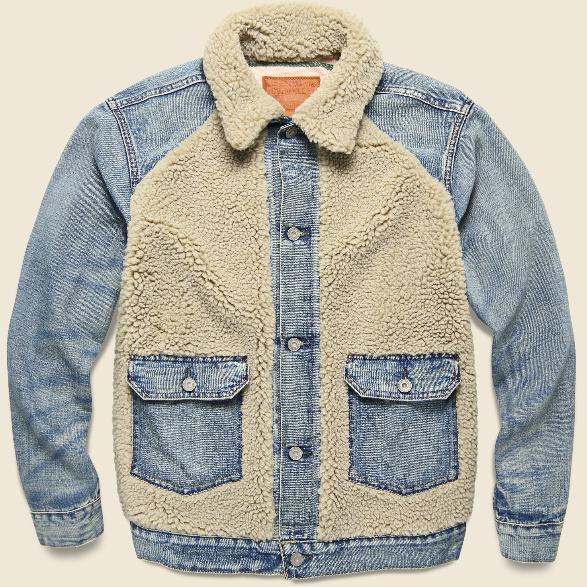 Fleece-Paneled Denim Jacket - Dempster Wash