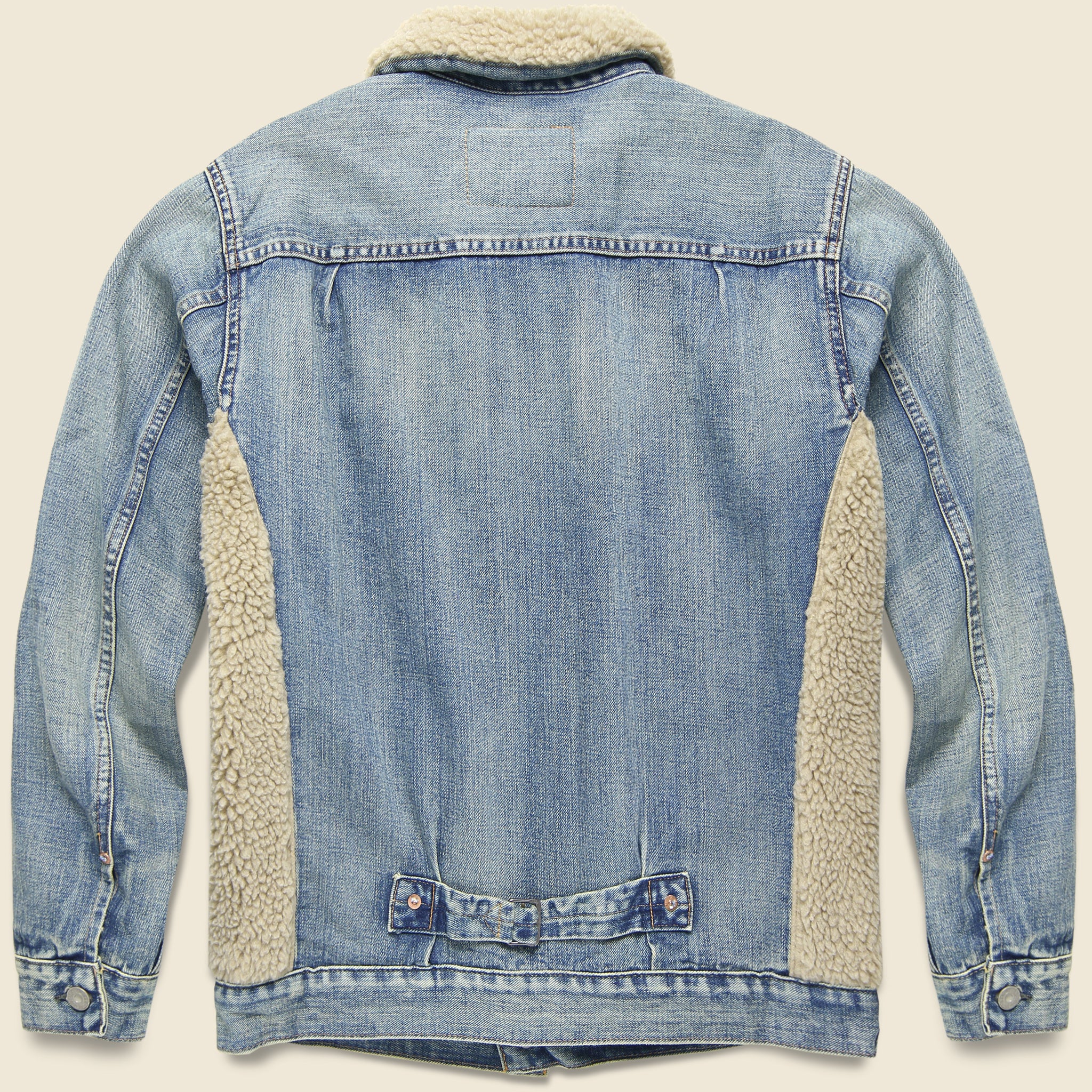 Fleece-Paneled Denim Jacket - Dempster Wash - Image 2