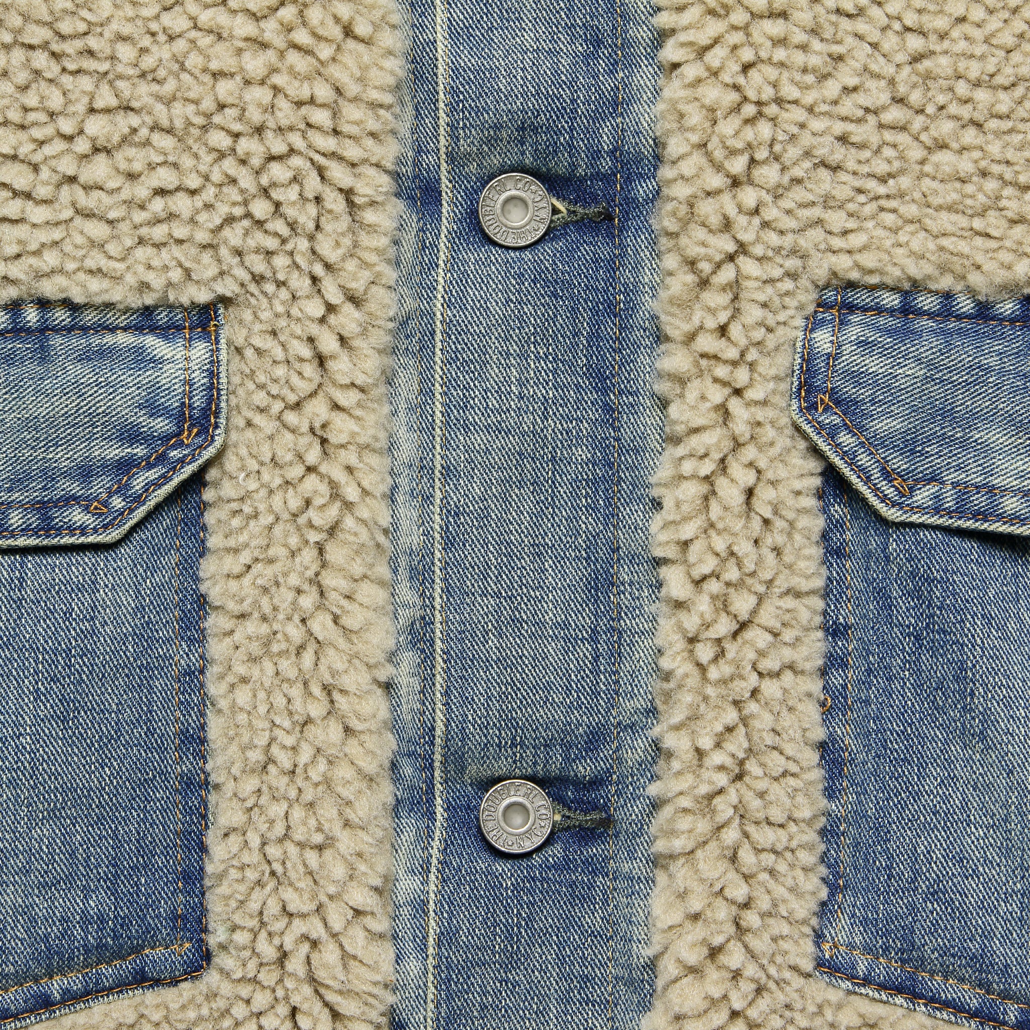 Fleece-Paneled Denim Jacket - Dempster Wash - Image 3