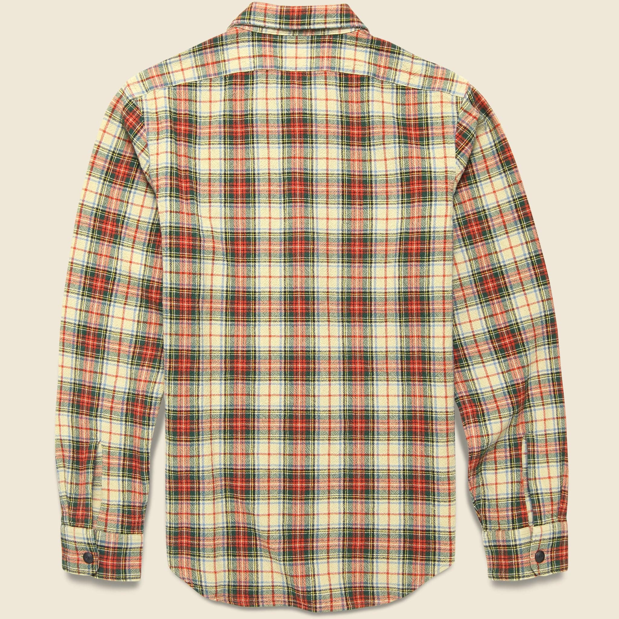 Universal Plaid Crepe Camp Shirt - Cream/Multi - Image 2