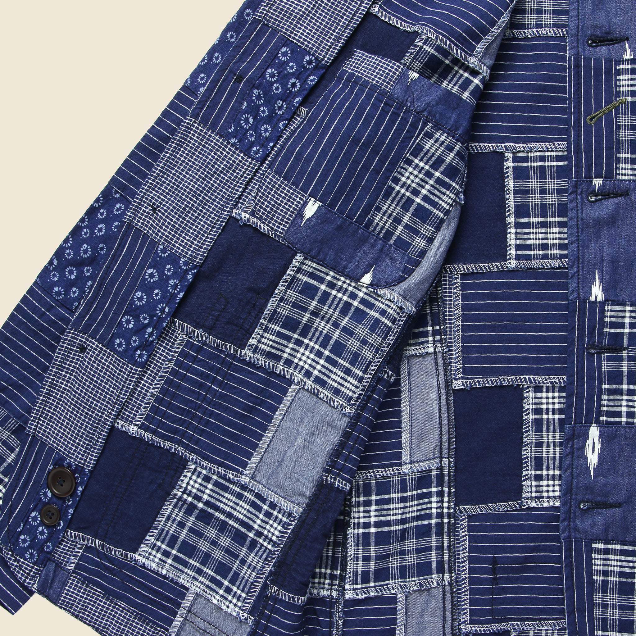 Bakers Jacket - Indigo Patchwork - Image 4