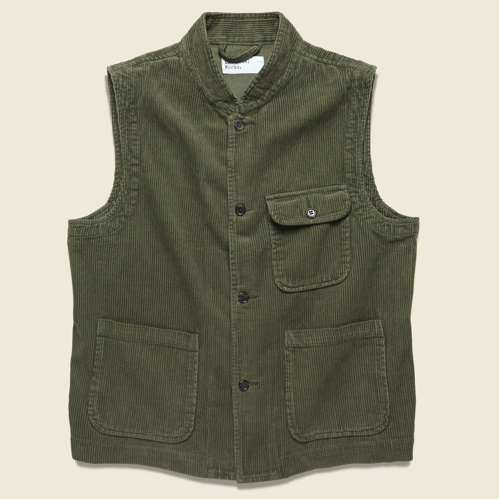 Cord Battle Waistcoat - Olive