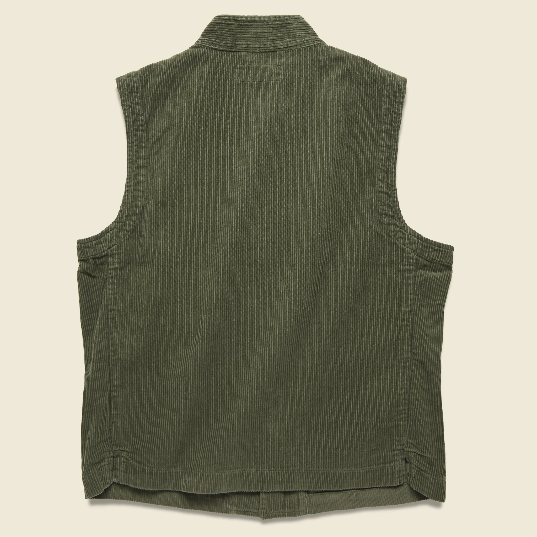 Cord Battle Waistcoat - Olive - Image 2