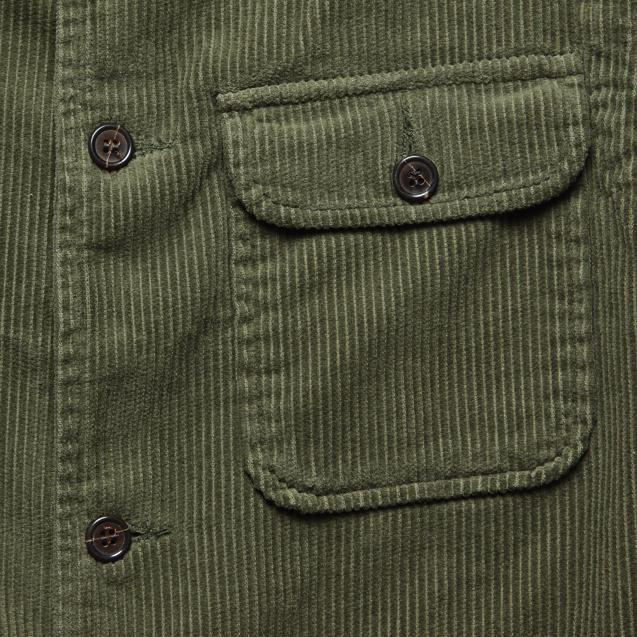 Cord Battle Waistcoat - Olive - Image 3