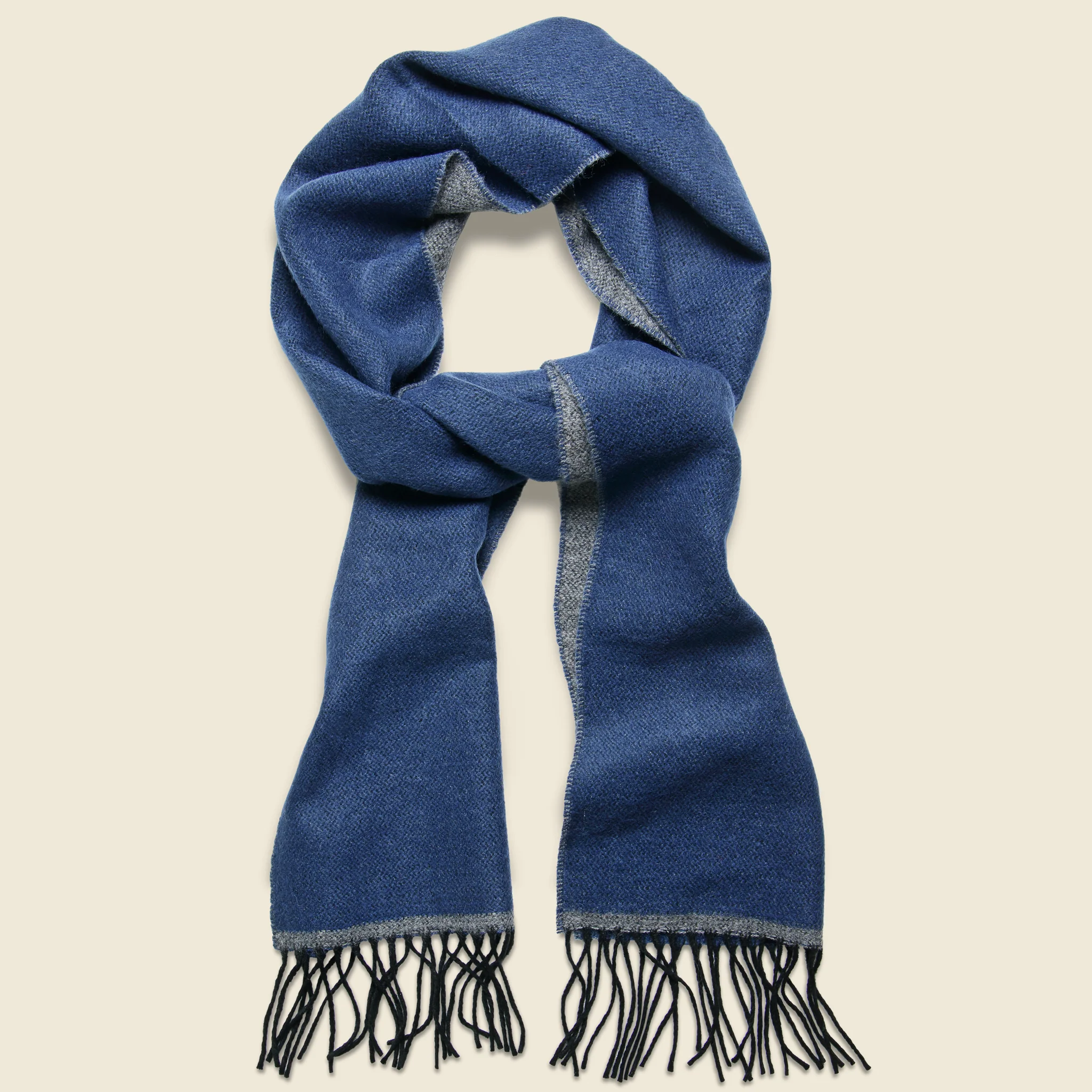 Double-Sided Scarf - Navy/Grey