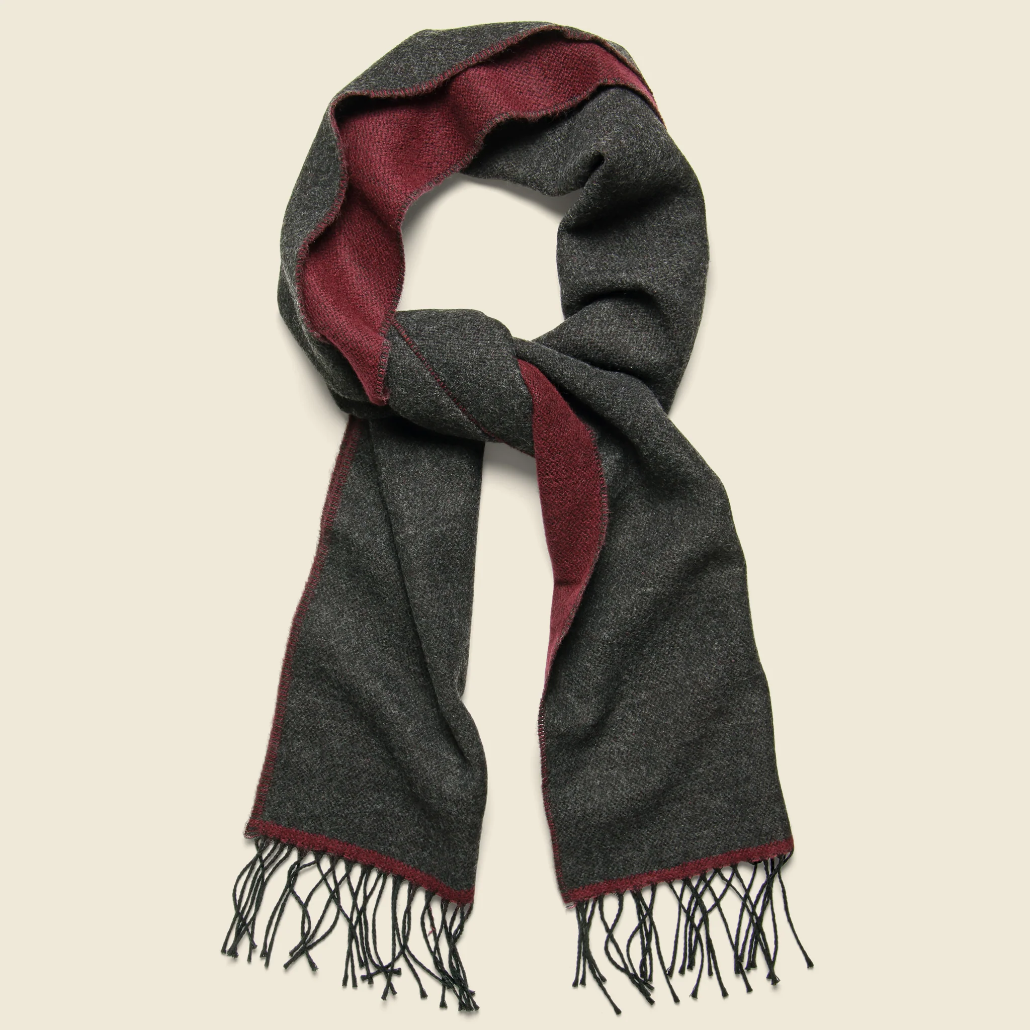 Double-Sided Scarf - Claret/Charcoal