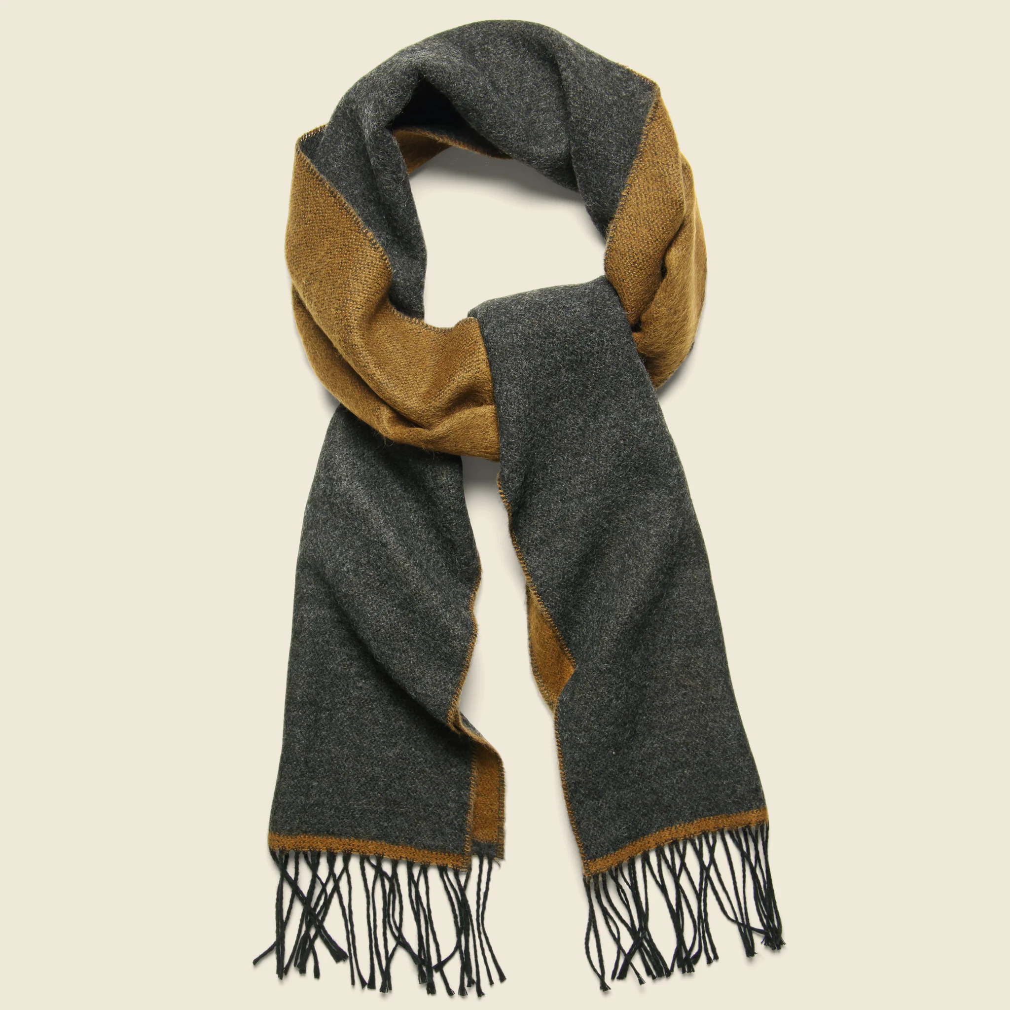 Double-Sided Scarf - Cumin/Charcoal