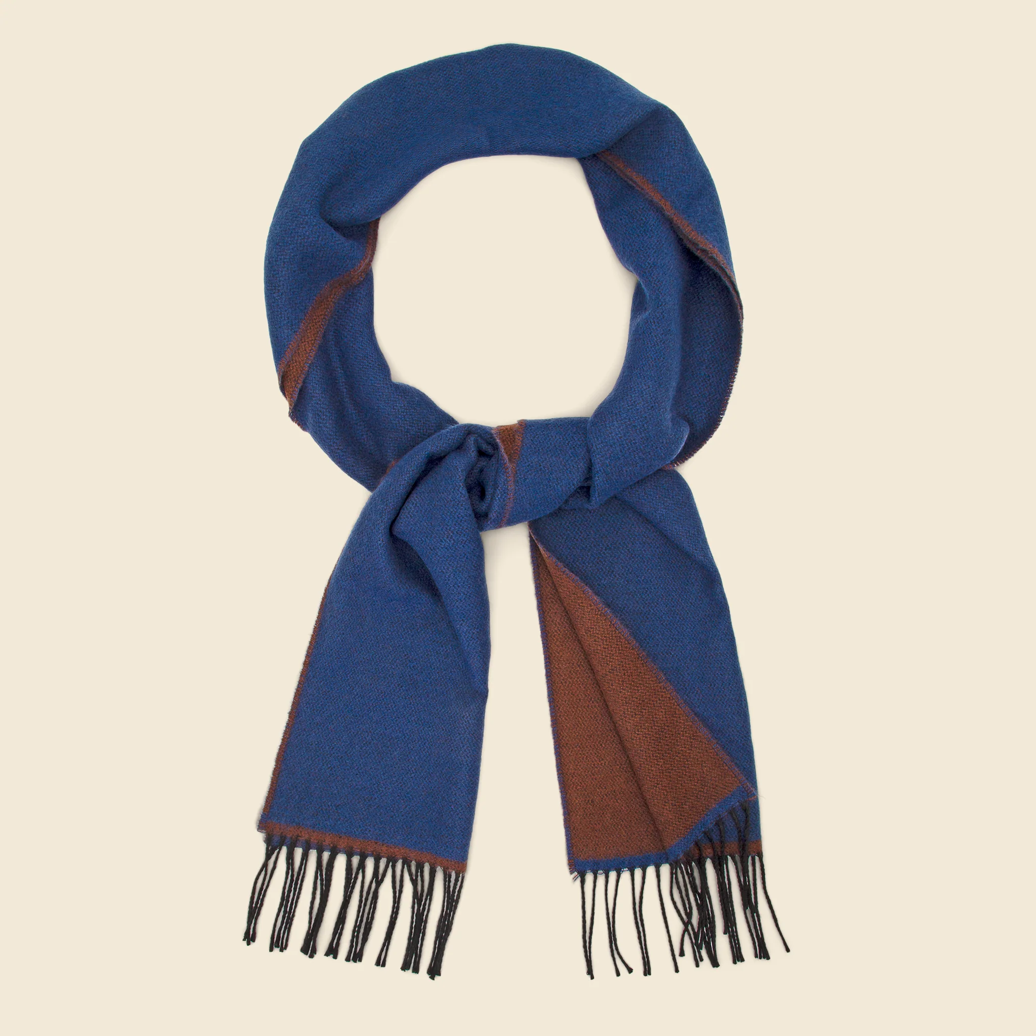 Double-Sided Scarf - Blue/Chocolate