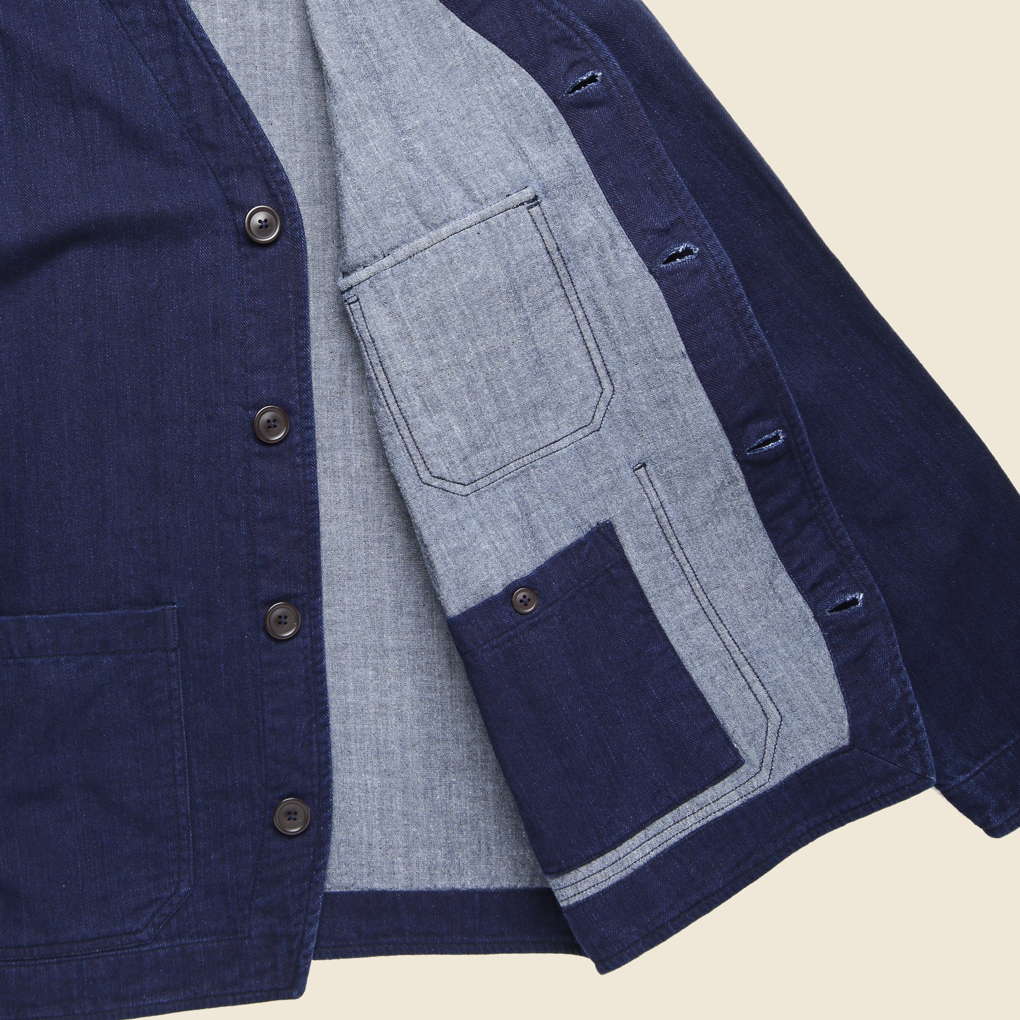 Herringbone Cabin Jacket - Double Denim - Image 4