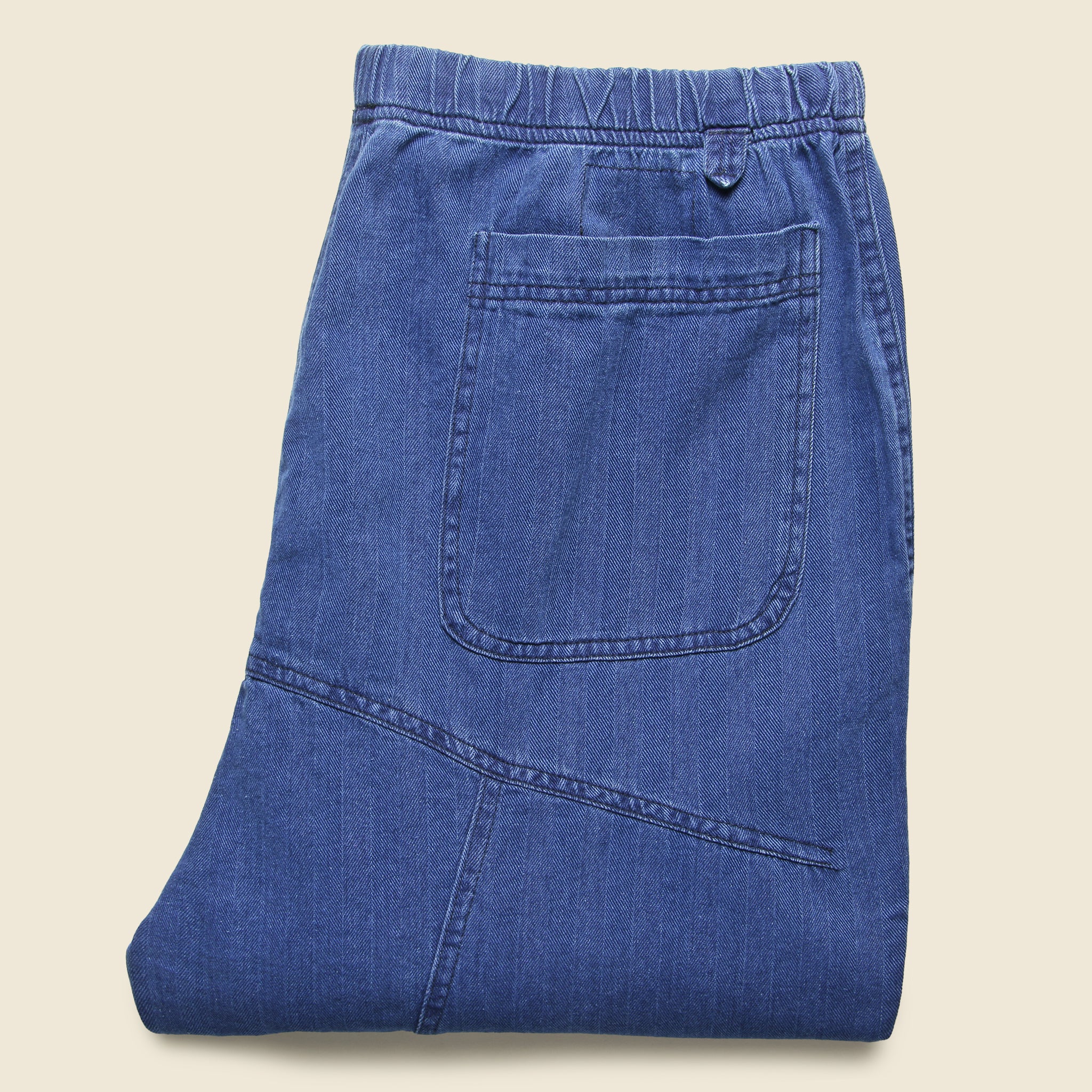 Herringbone Denim Kyoto Work Pant - Washed Indigo - Image 3