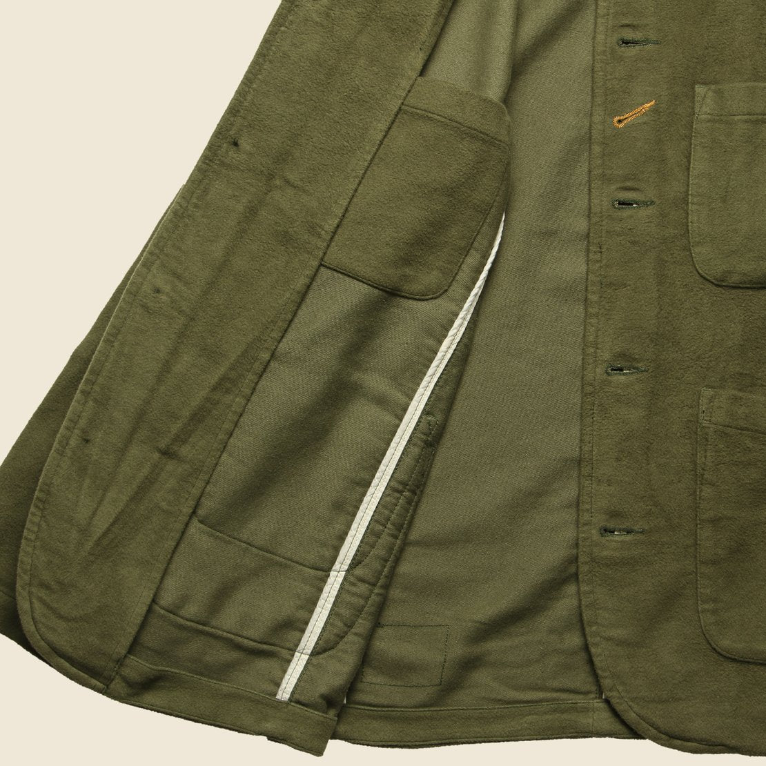 Moleskin Bakers Jacket - Olive - Image 3
