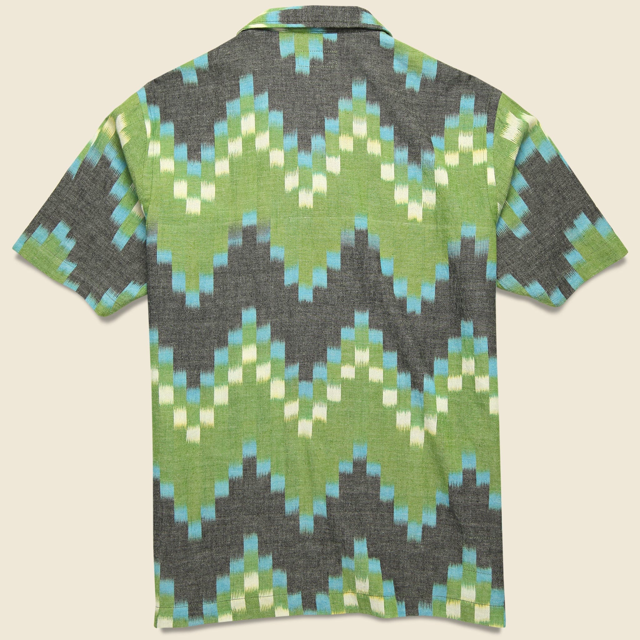 Zig Zag Ikat Road Shirt - Green - Image 2