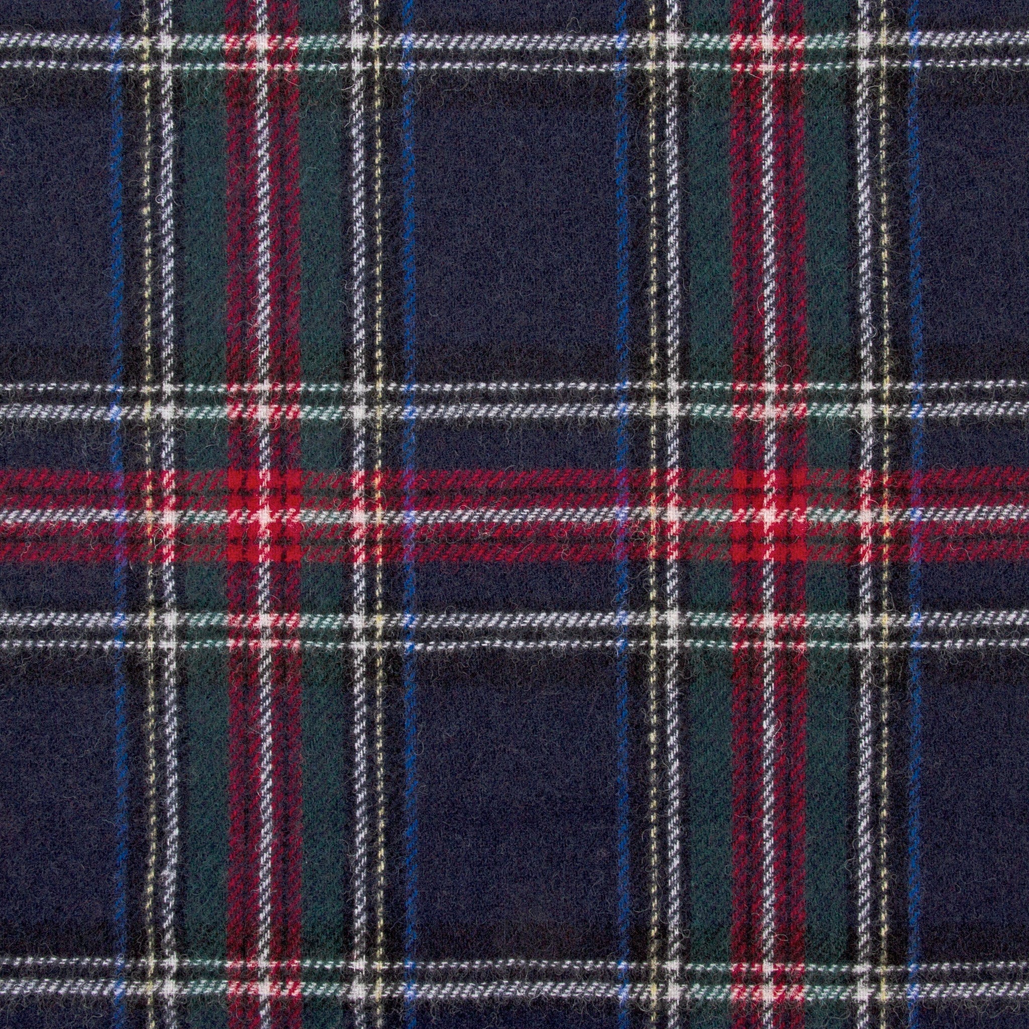 Tartan Wool Scarf - Navy - Image 2