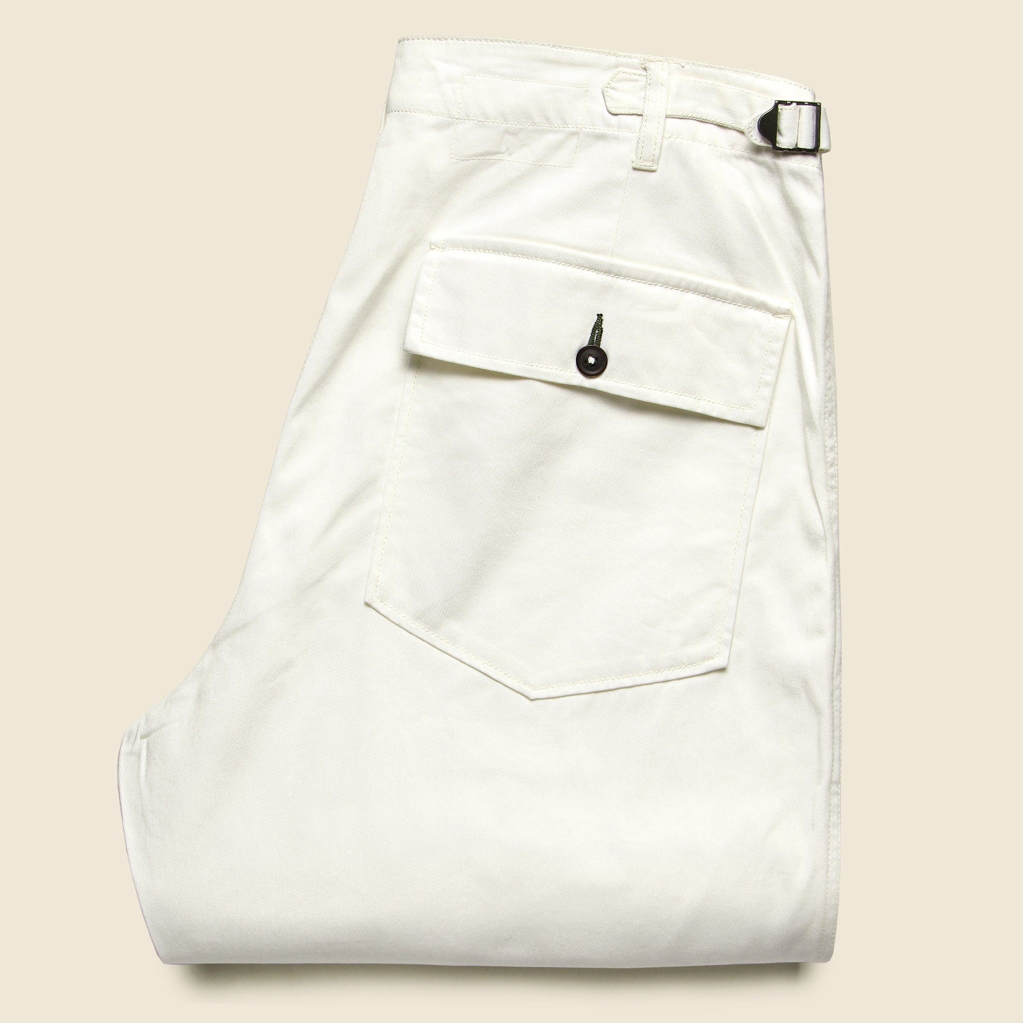 Twill Fatigue Pant - Ecru - Image 3