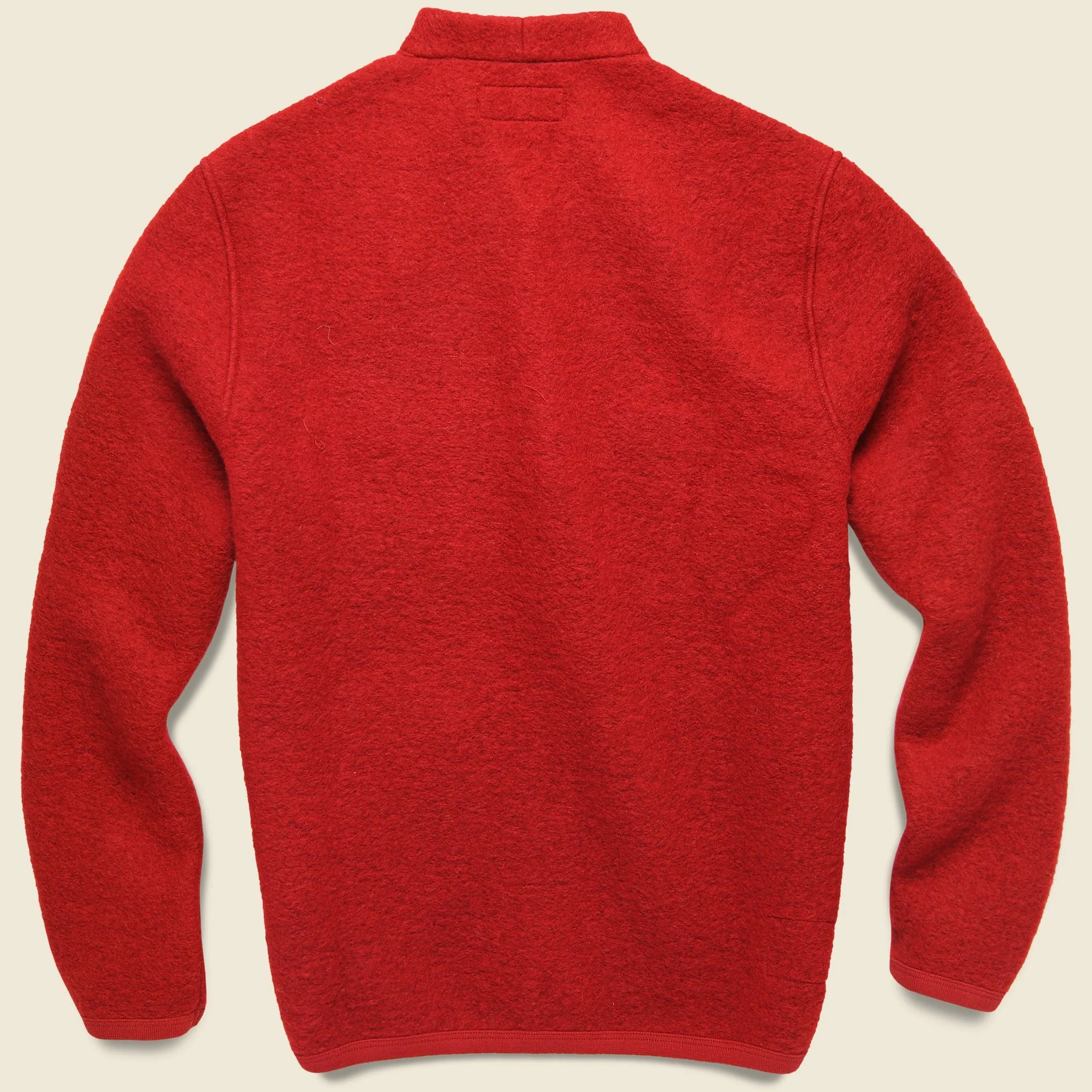 Wool Fleece Cardigan - Red - Image 2