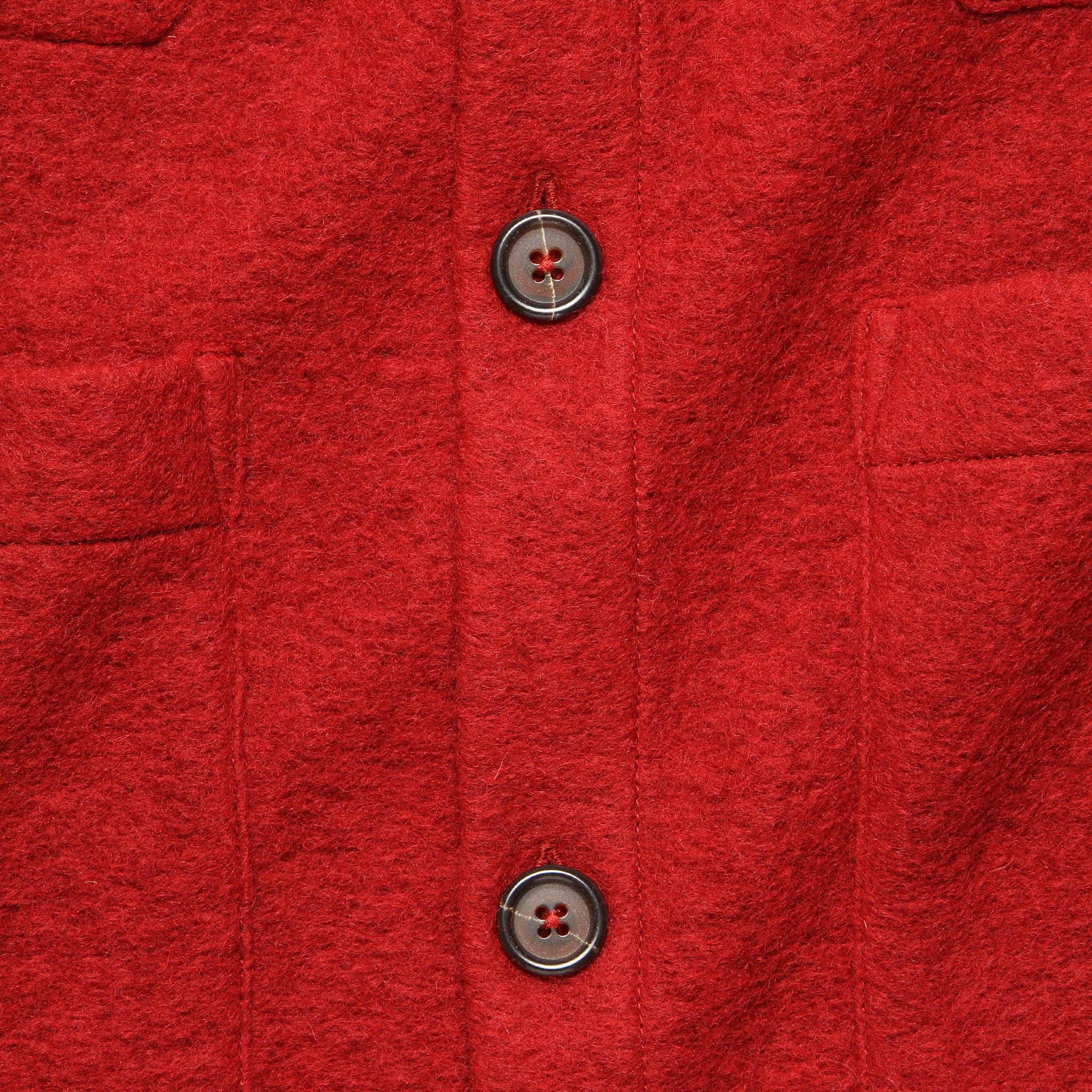 Wool Fleece Cardigan - Red - Image 3
