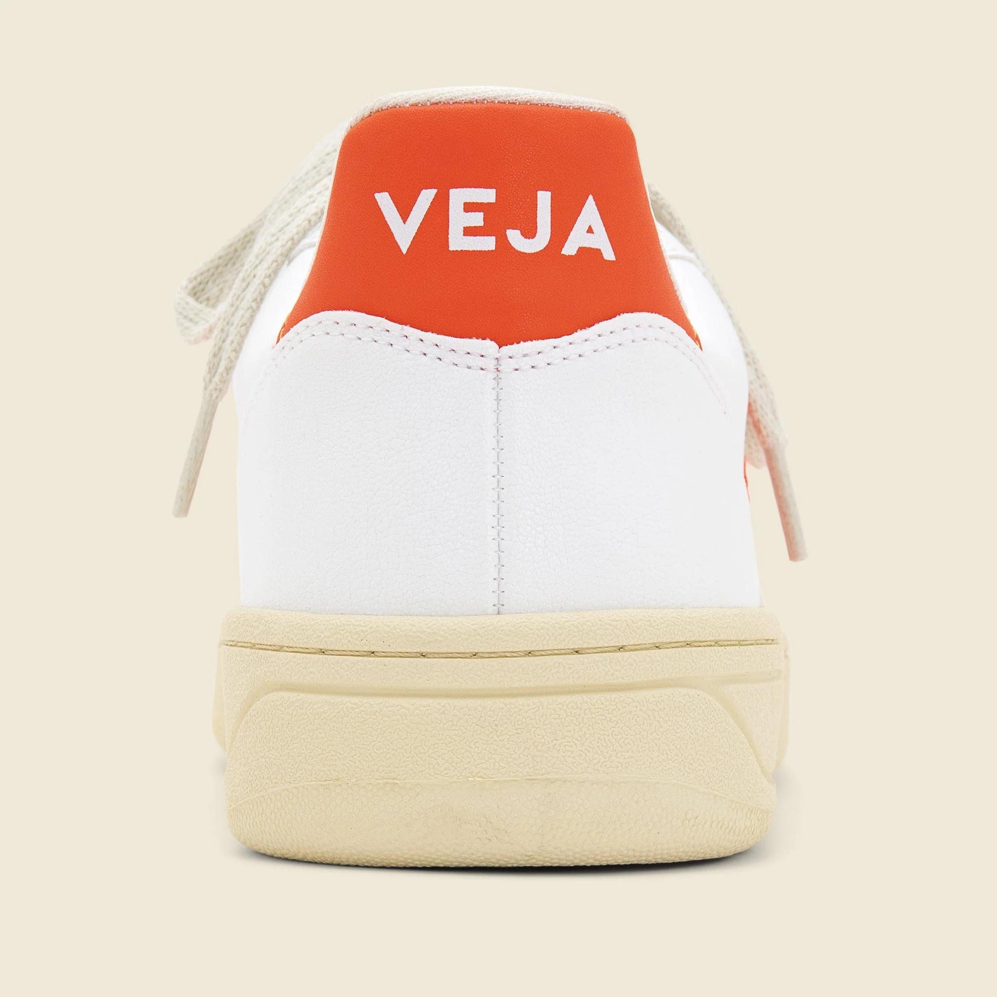 V-10 Leather Sneaker - White/Orange Fluo - Image 3