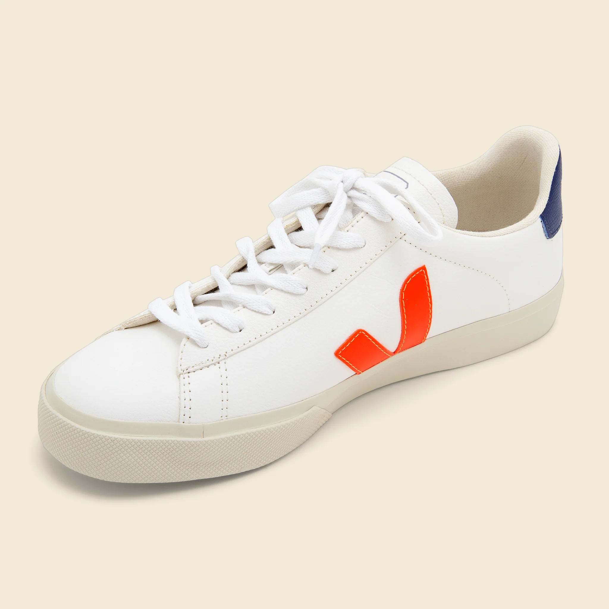 Campo ChromeFree Leather Sneaker - Extra White/Orange/Cobalt - Image 2