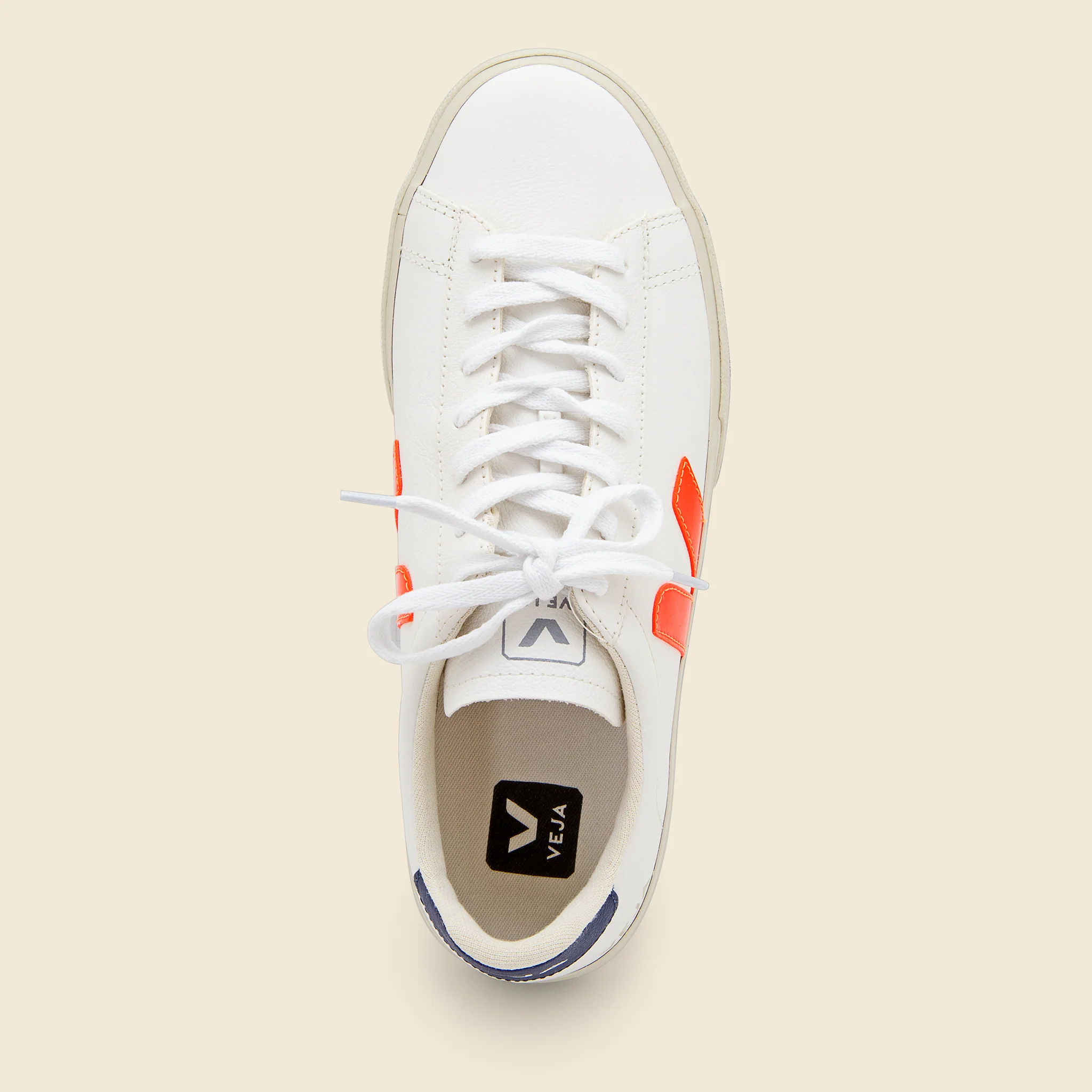 Campo ChromeFree Leather Sneaker - Extra White/Orange/Cobalt - Image 3
