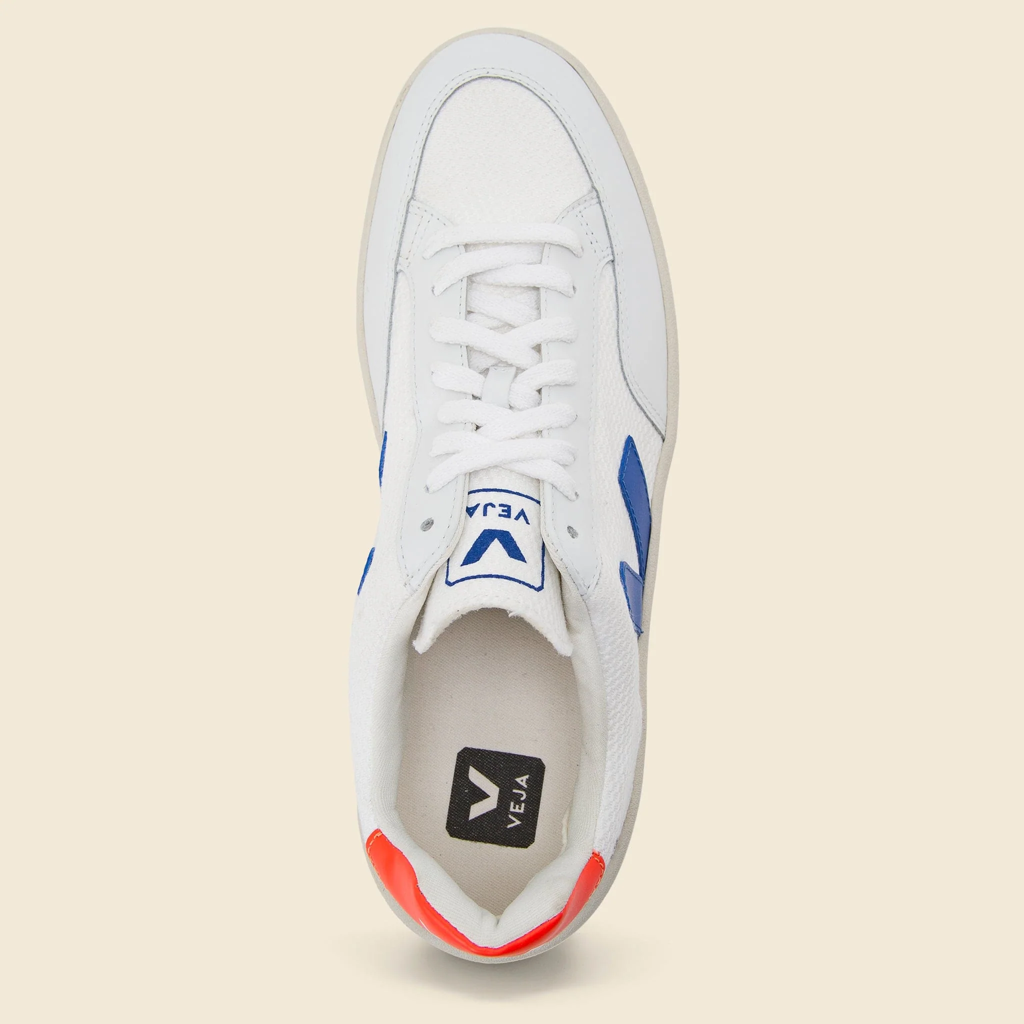 V-12 Mesh Sneaker - White/Indigo/Orange Fluo - Image 2