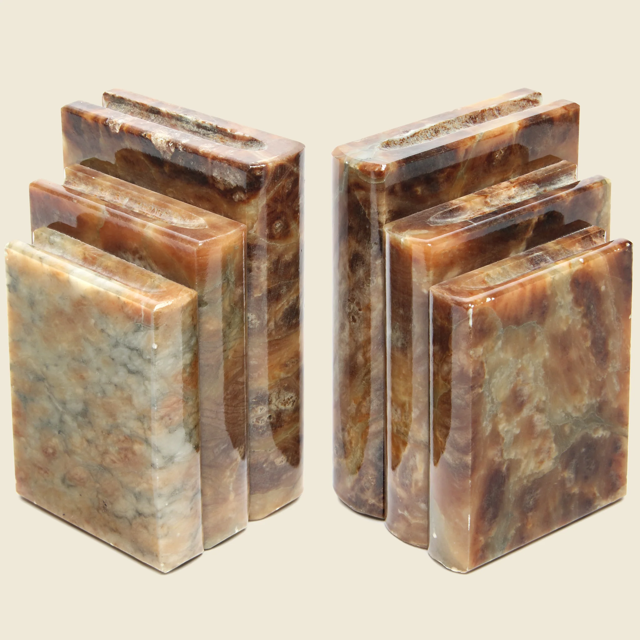 Vintage Alabaster Bookends