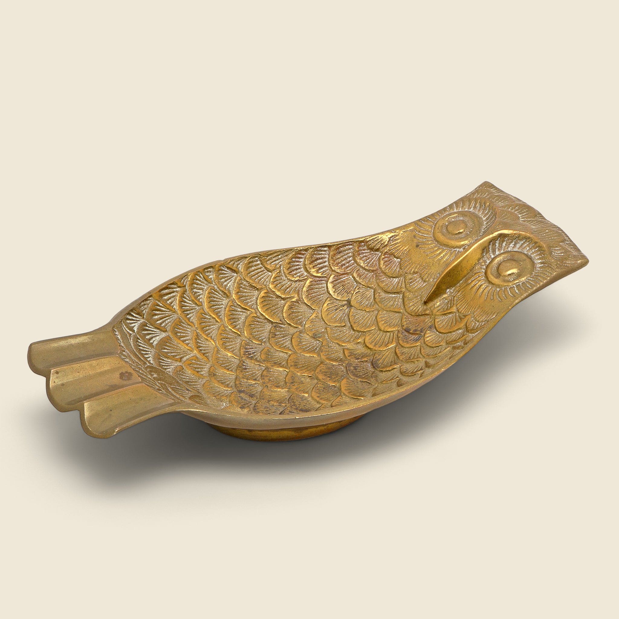 Vintage Brass Owl Ashtray - Image 2