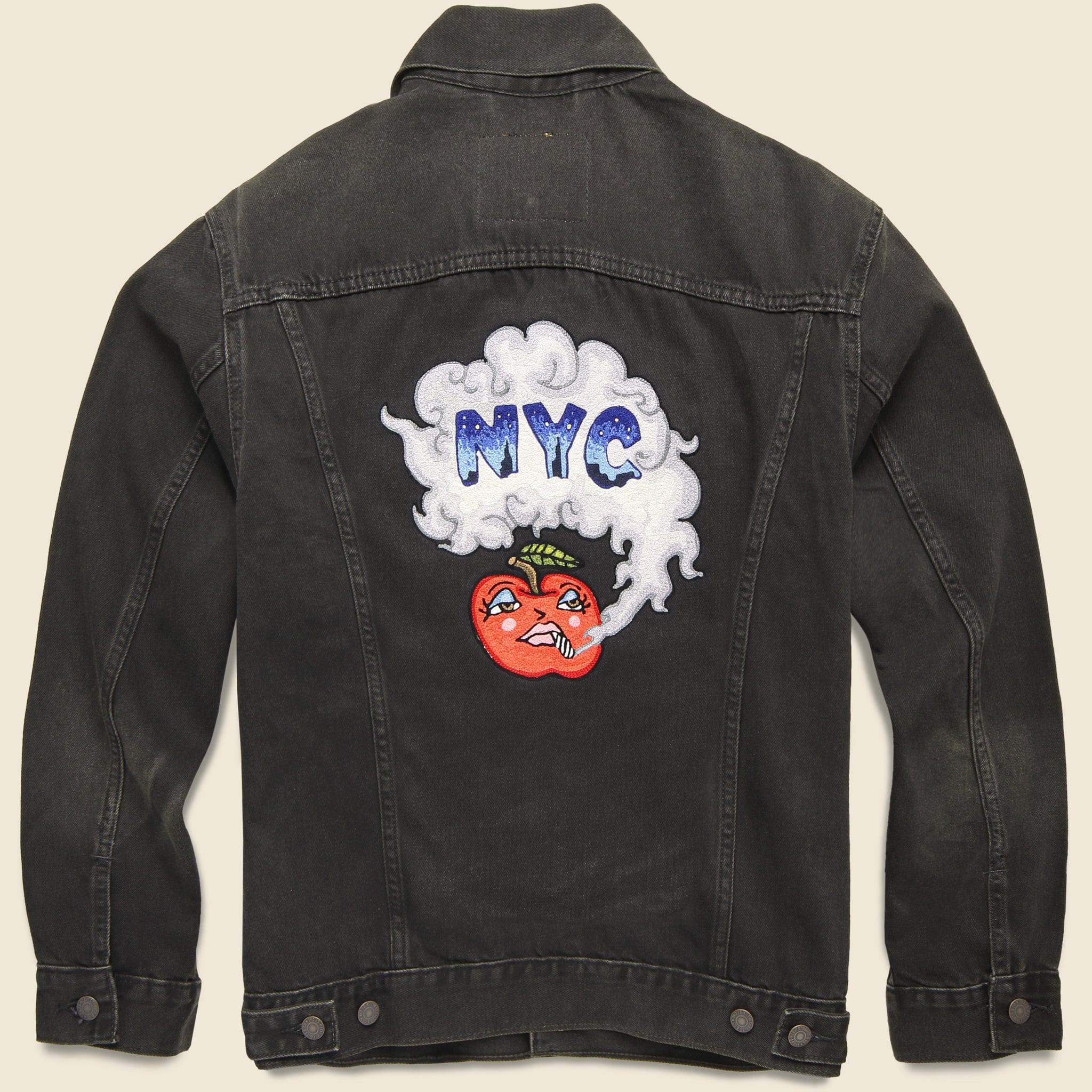 Vintage Fit Trucker Jacket - Smoking Apple