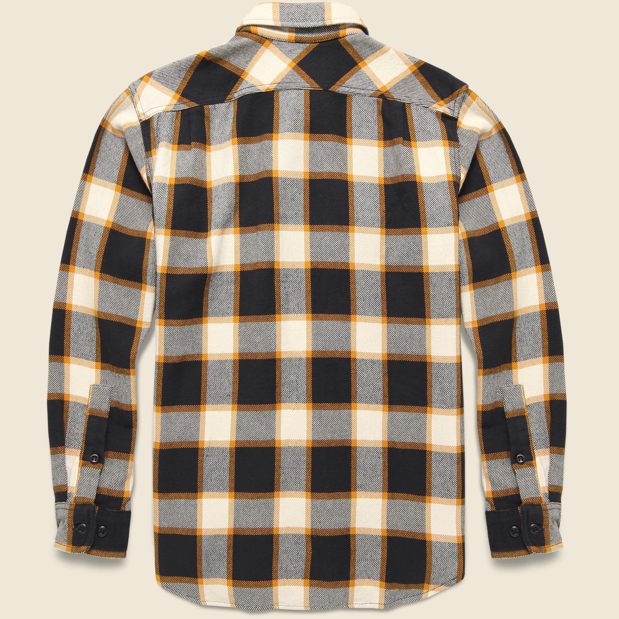Vintage Flannel Work Shirt - Black/Natural/Gold - Image 2