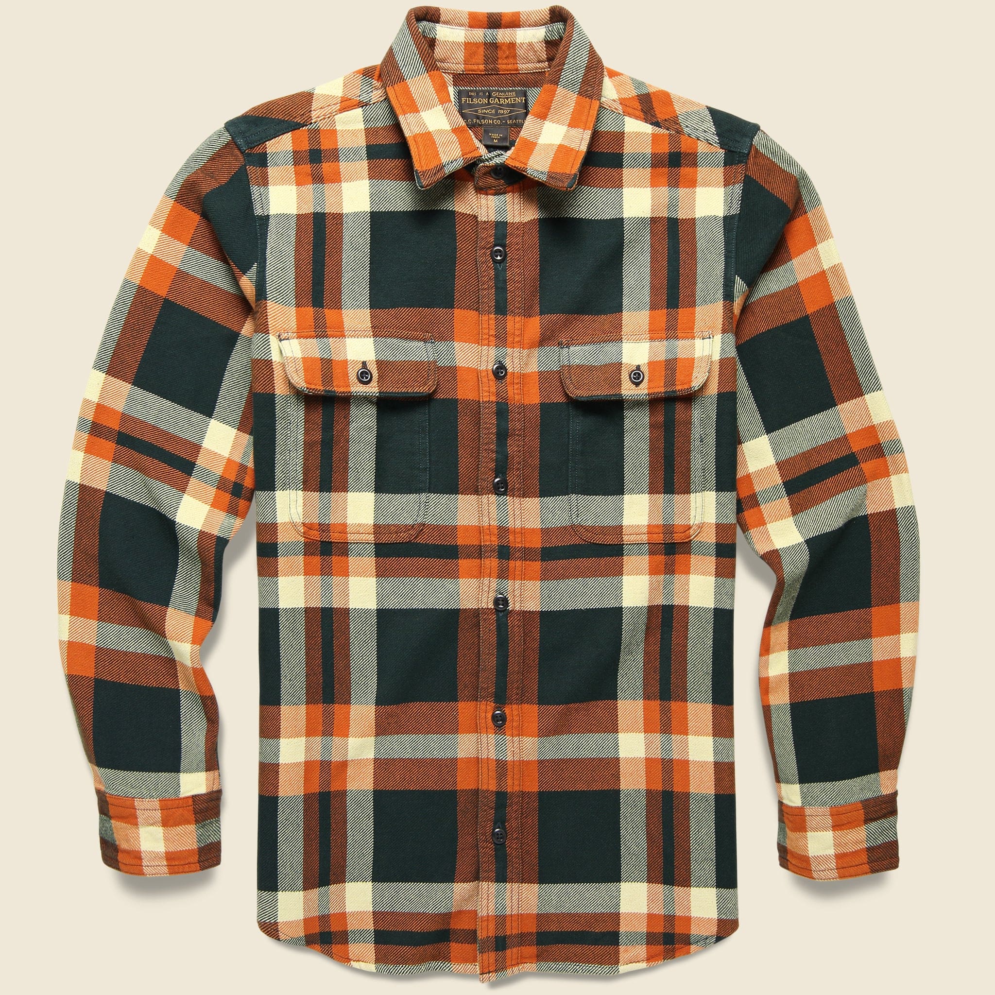 Vintage Flannel Workshirt - Fir/Rust