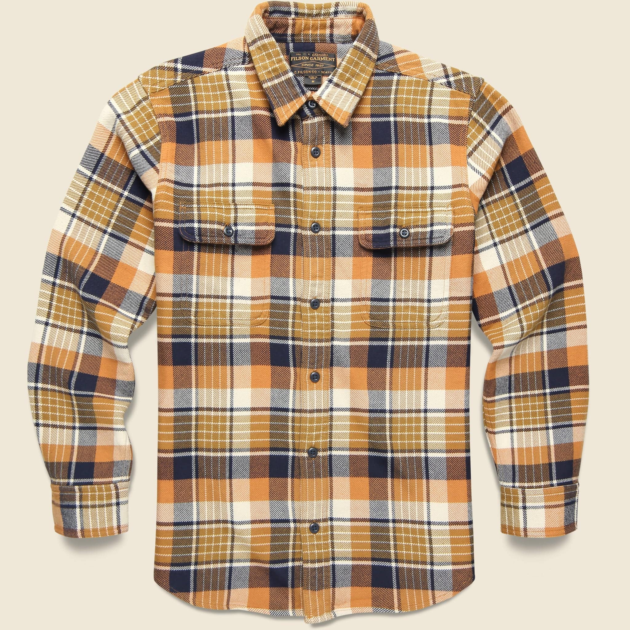 Vintage Flannel Workshirt - Navy Cumin Red