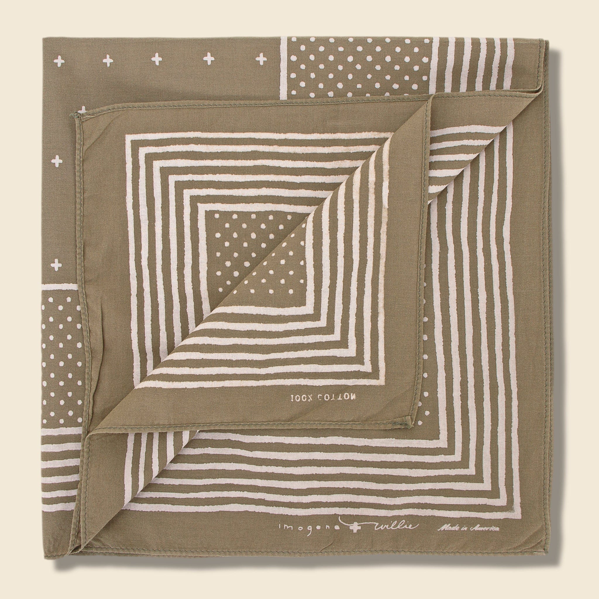 Vintage Olive Bandana v2 - Olive - Image 2