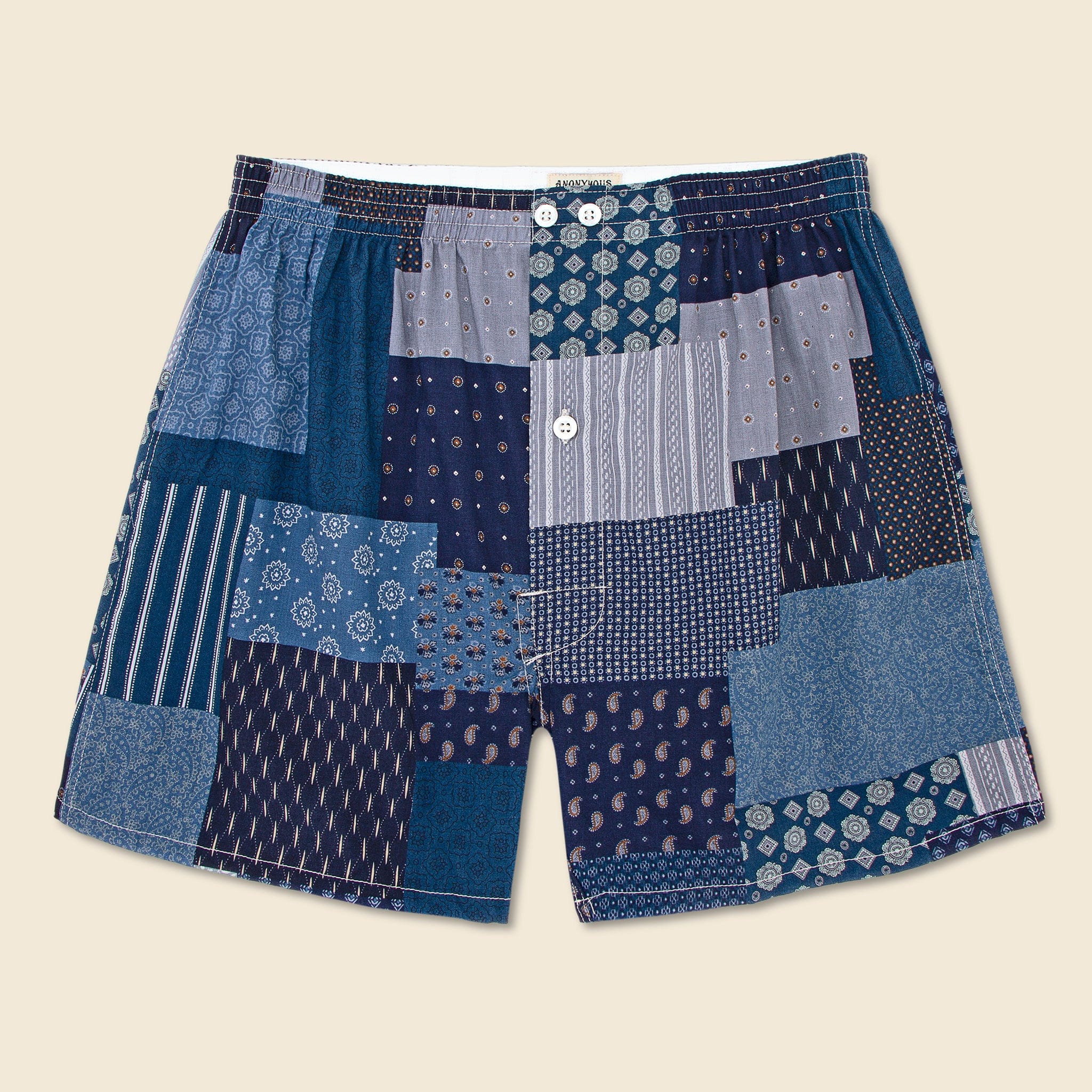 Vintage Patchwork Boxer - Blue
