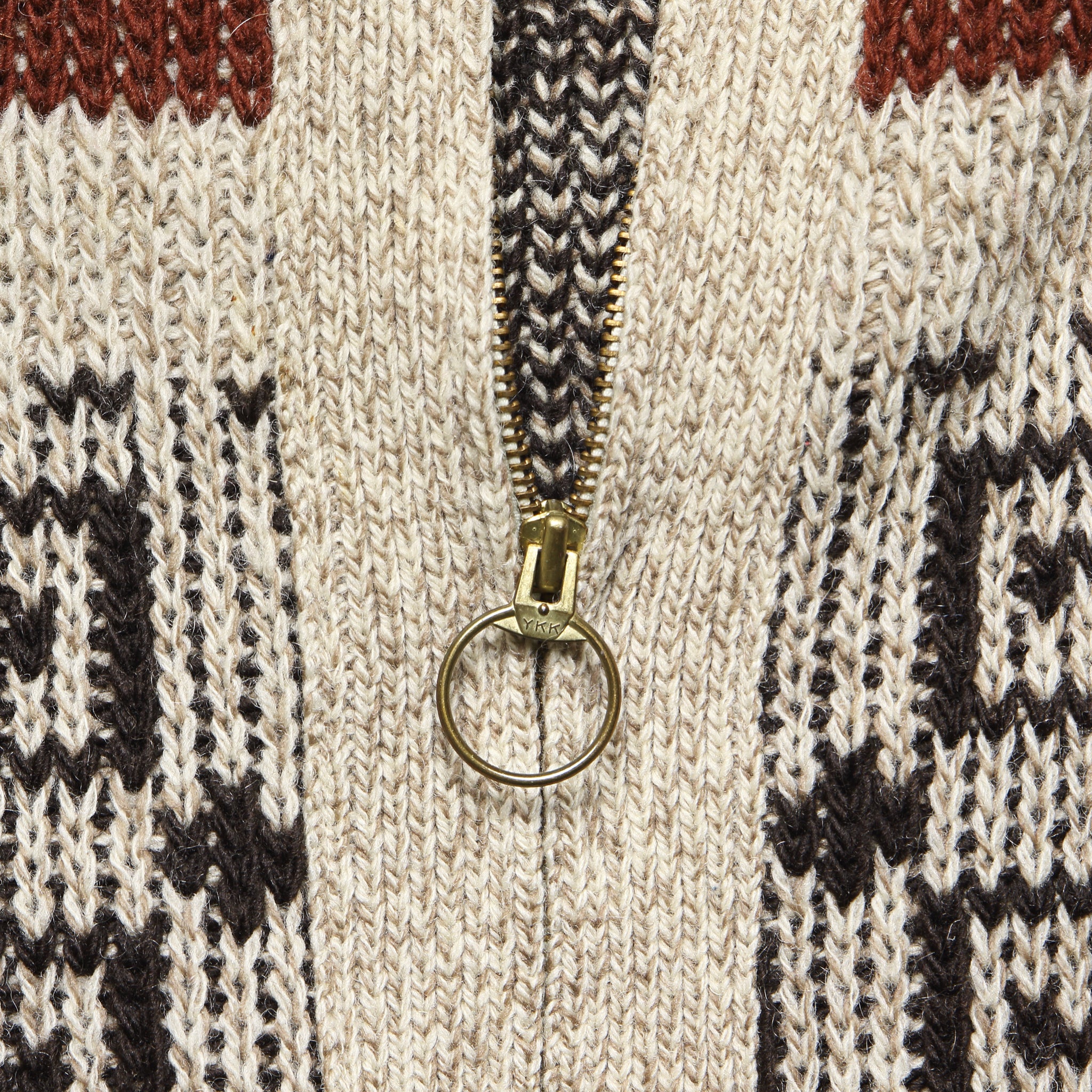 Pendleton Zip Up Sweater - Cream - Image 3