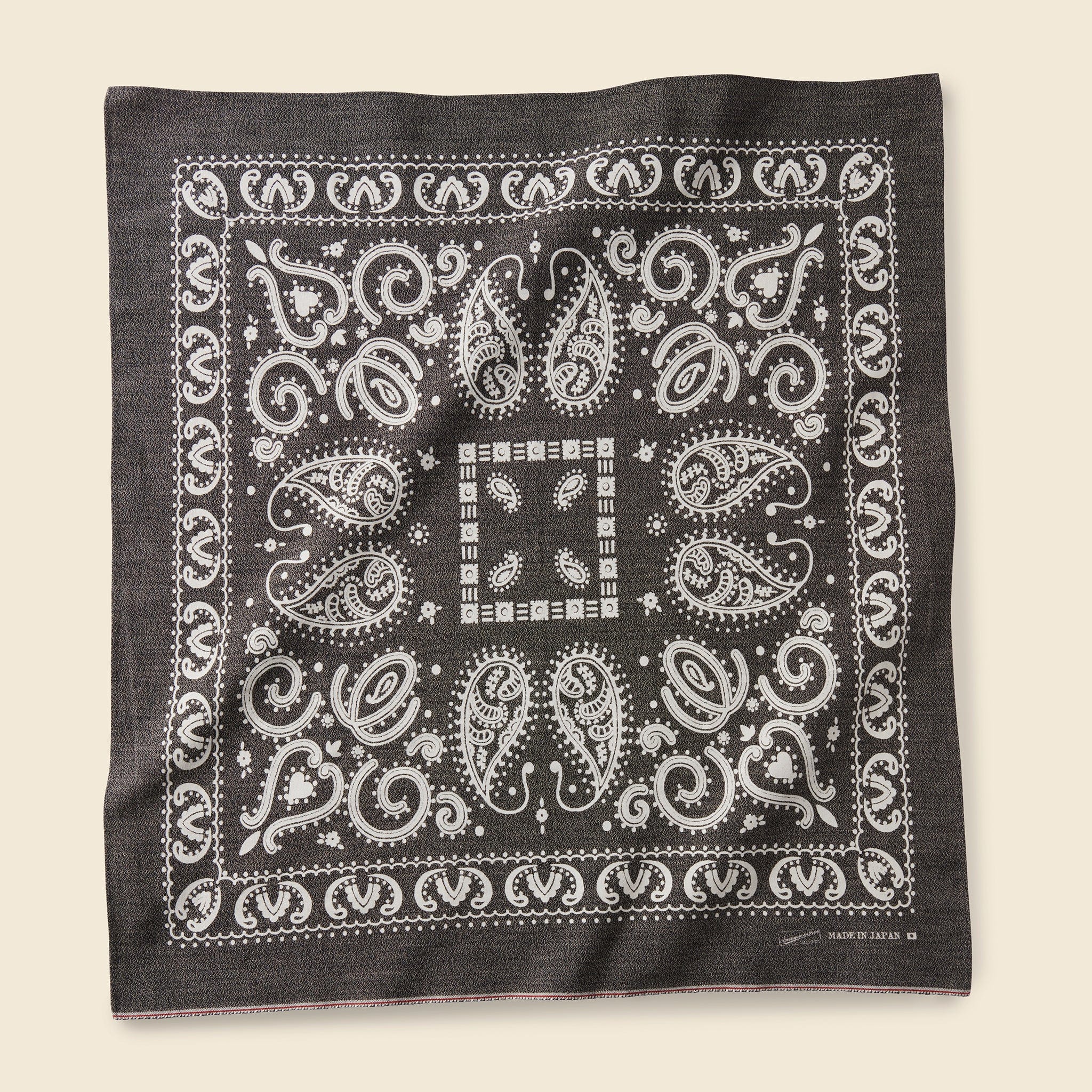 Vintage Selvedge Cloth Bandana - Black