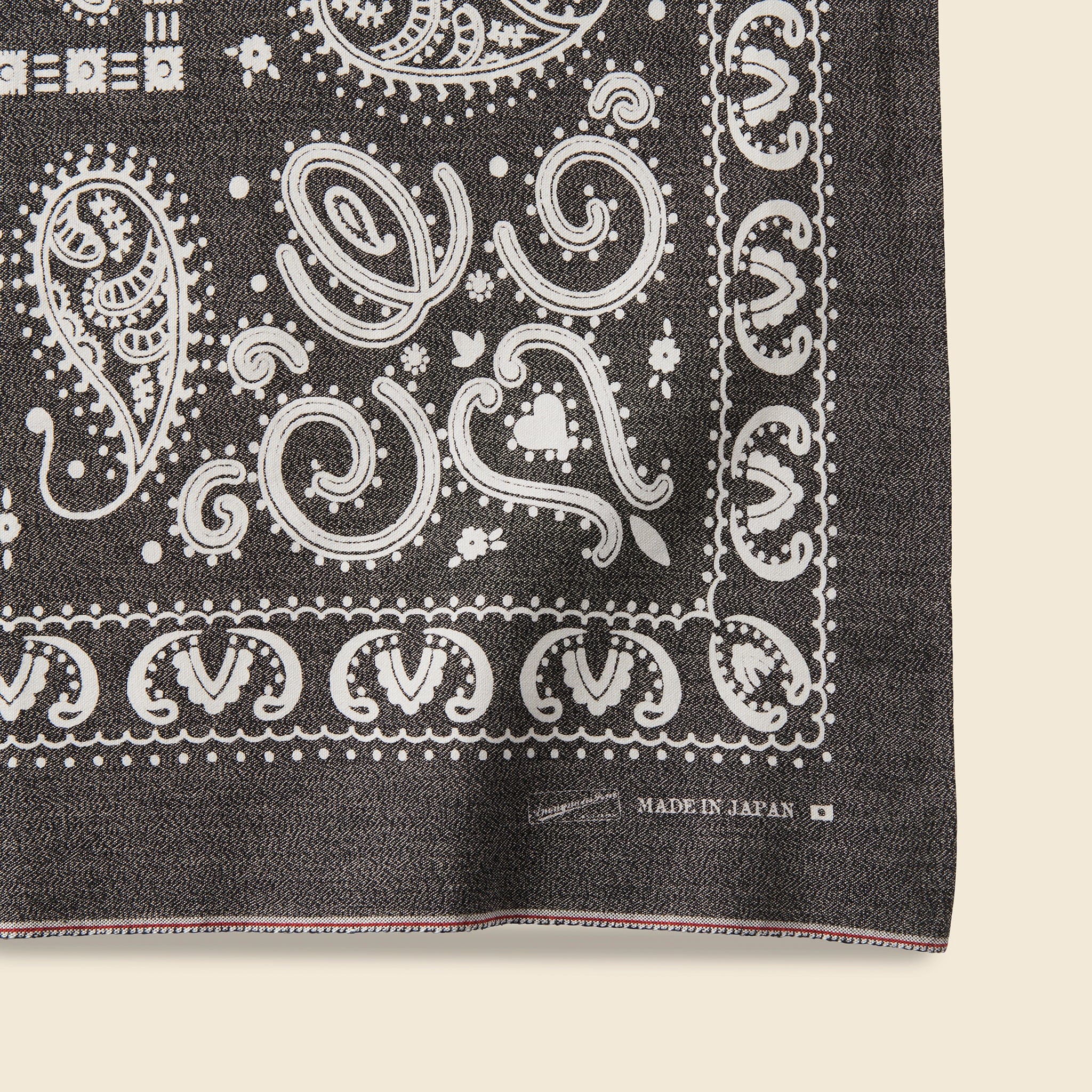 Vintage Selvedge Cloth Bandana - Black - Image 2