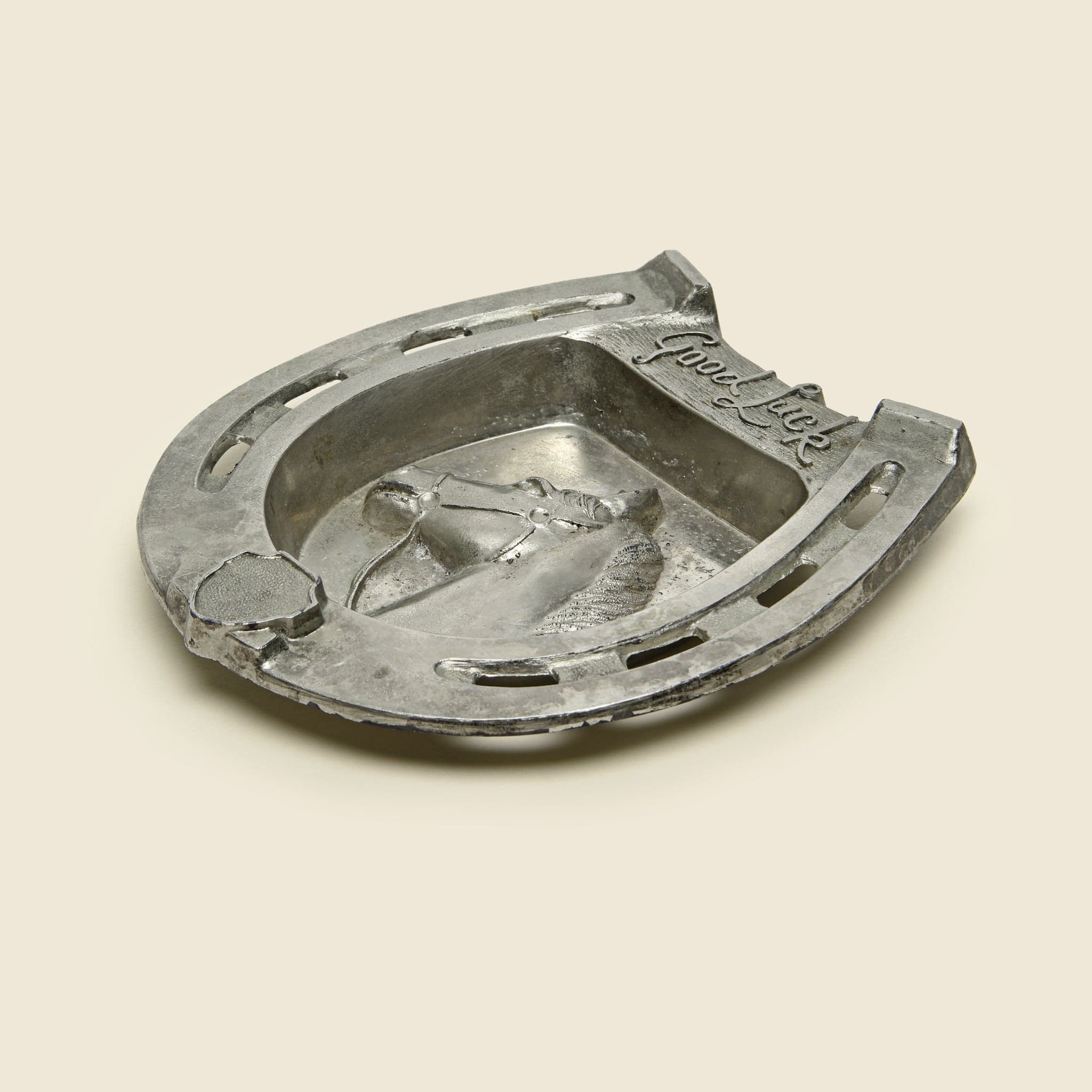 Silver Horseshoe Good Luck Ashtray - Image 2