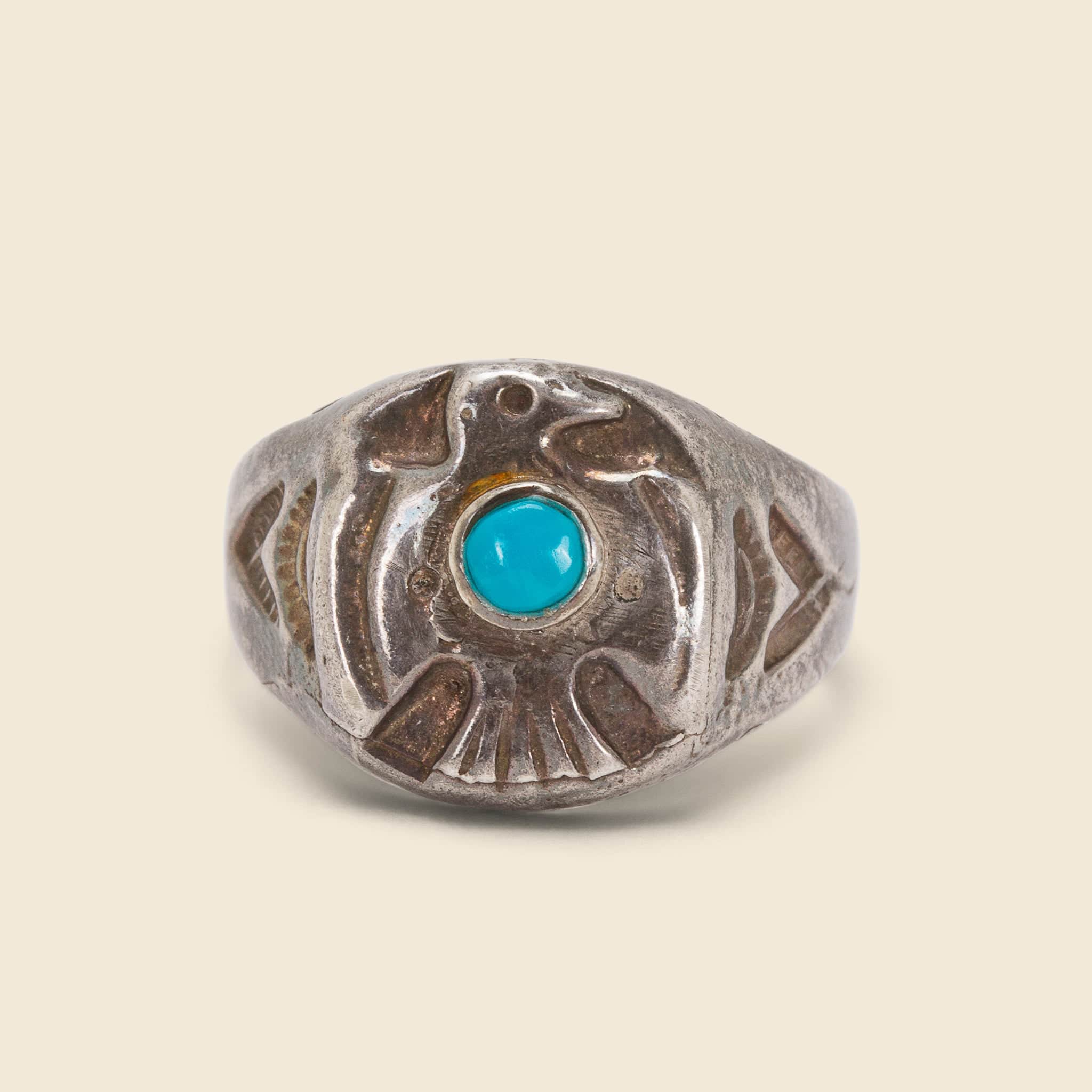 Thunderbird Souvenir Ring - Sterling/Turquoise - Image 2