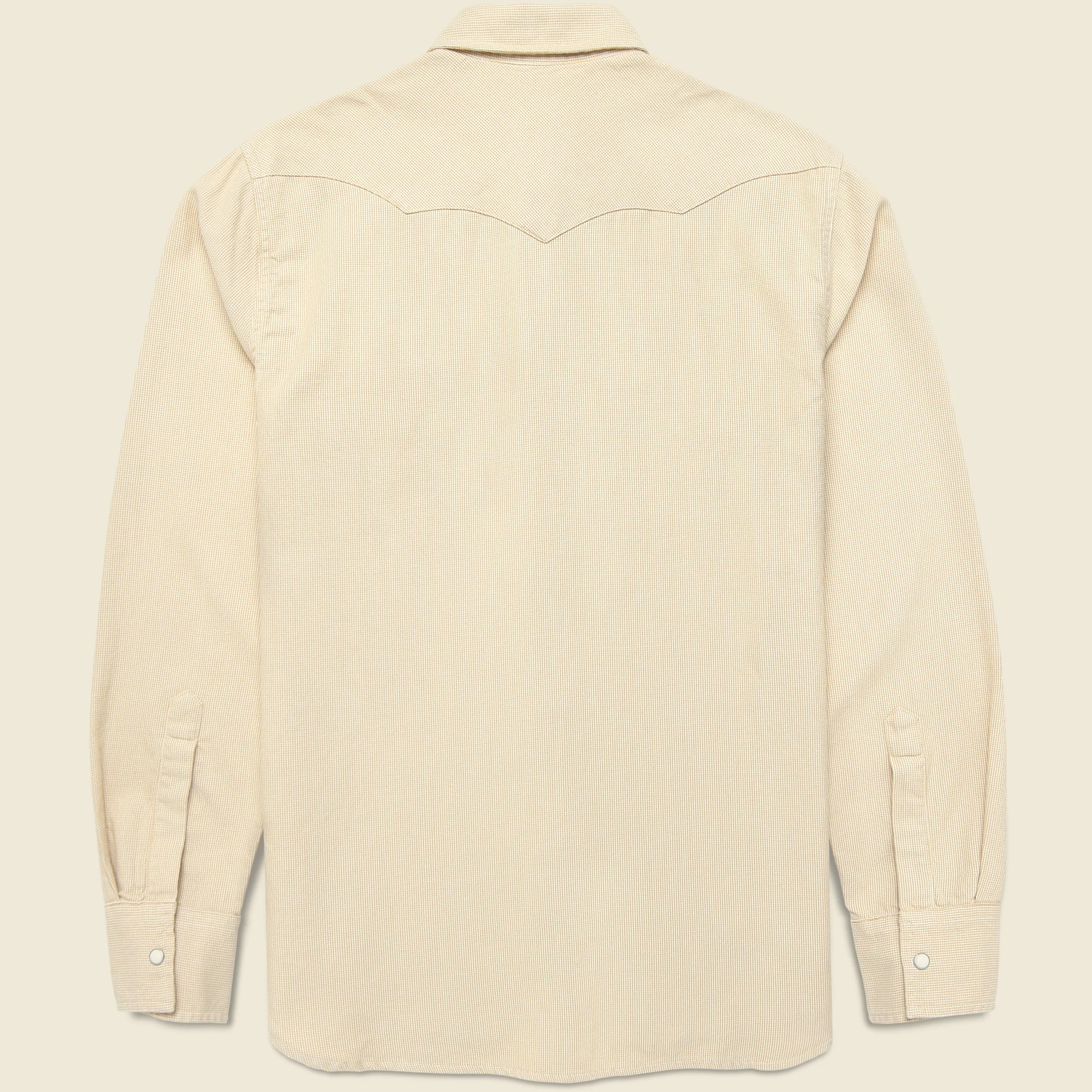 Vintage Tickweave Pearl Snap Shirt - Butterscotch - Image 3