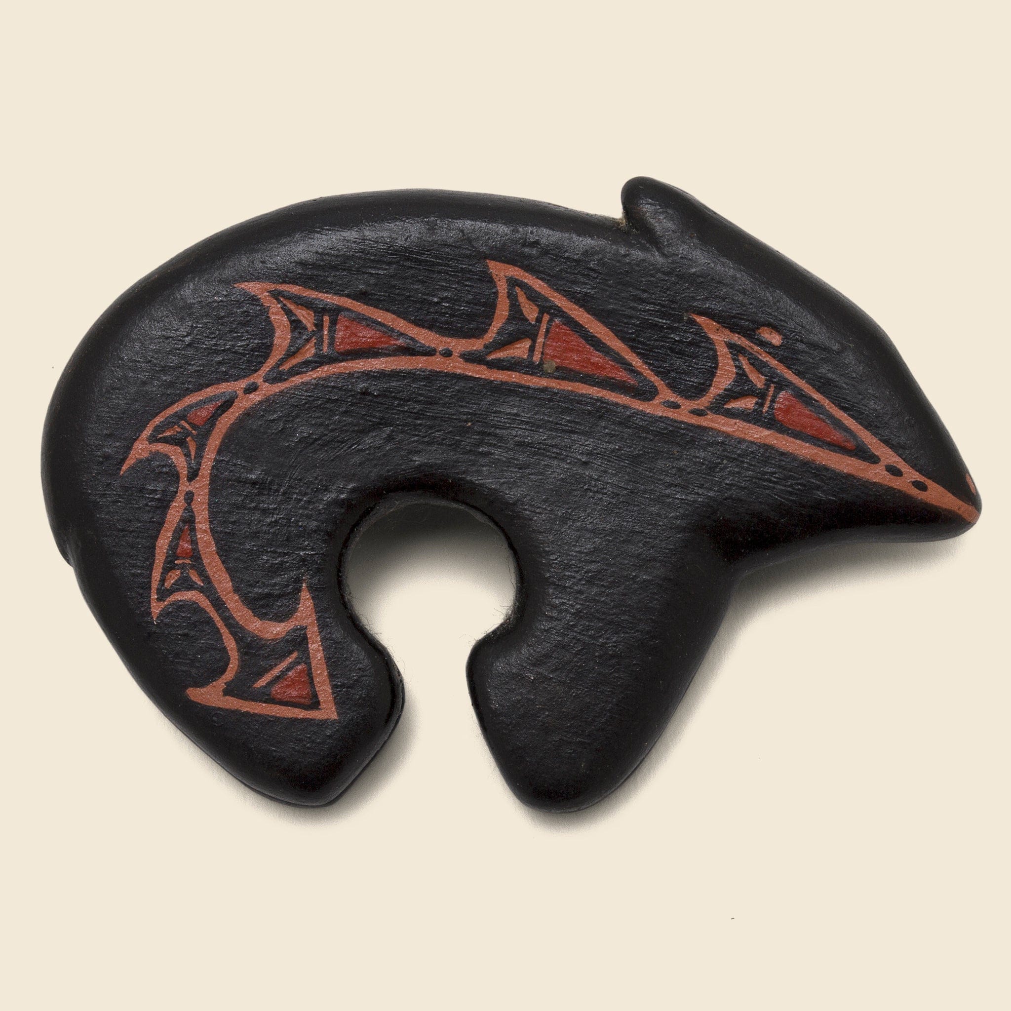 Wooden Bear Fetish Pin