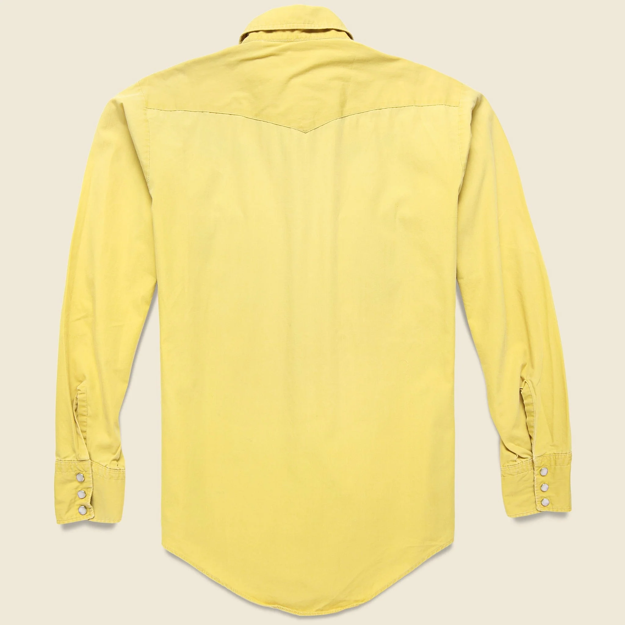 Western Shirt with Embroidered Black Roses - Yellow - Image 2
