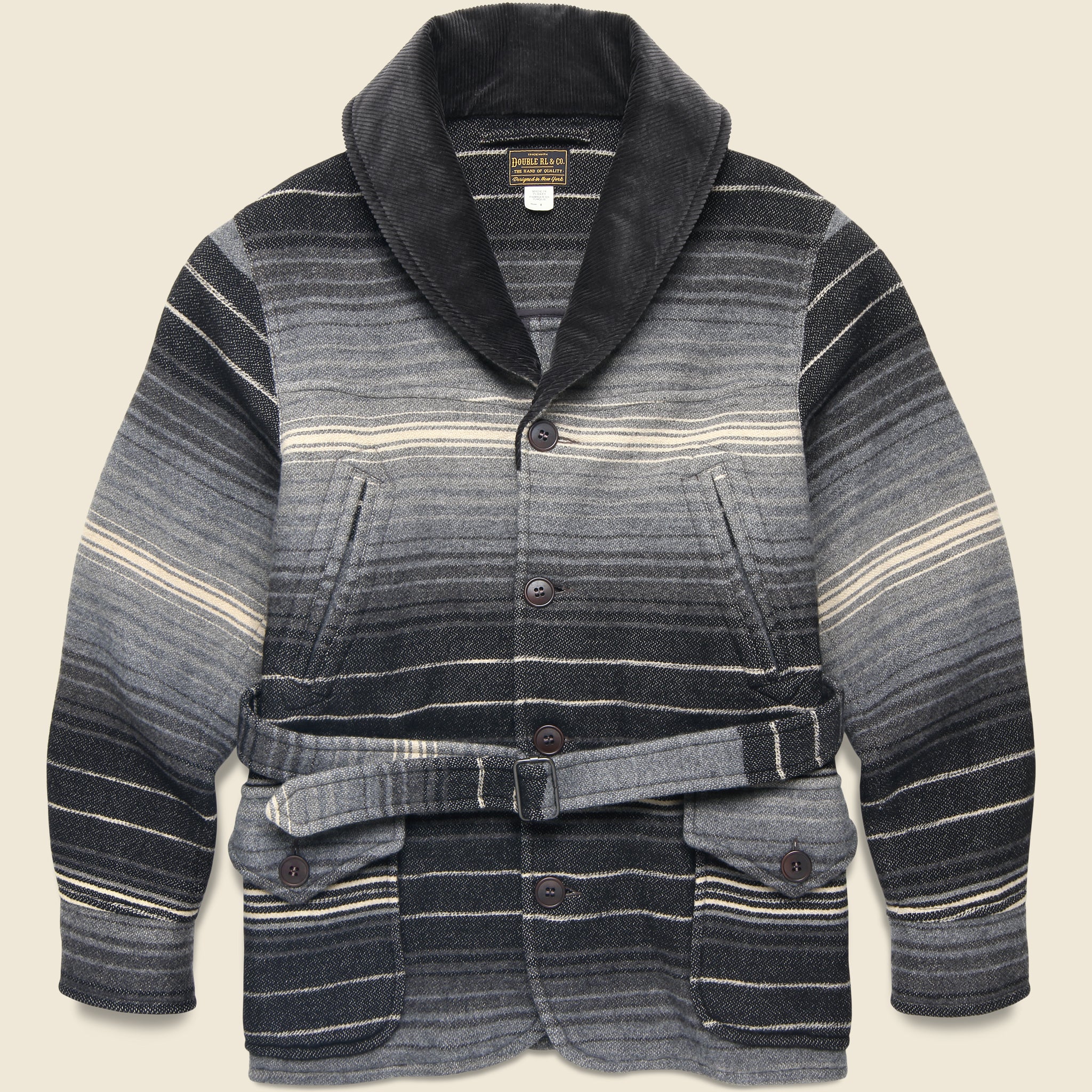 Virgil Jacquard Coat - Black Stripe
