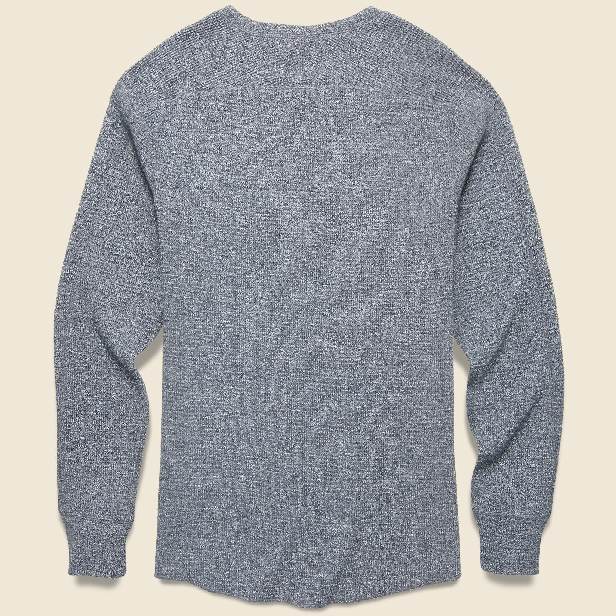 Waffle Crewneck Shirt - Blue Heather - Image 2