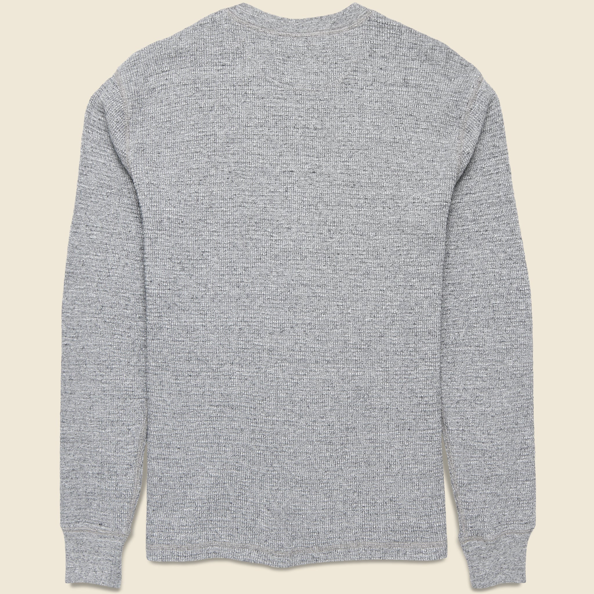Waffle Knit Henley - Grey - Image 2