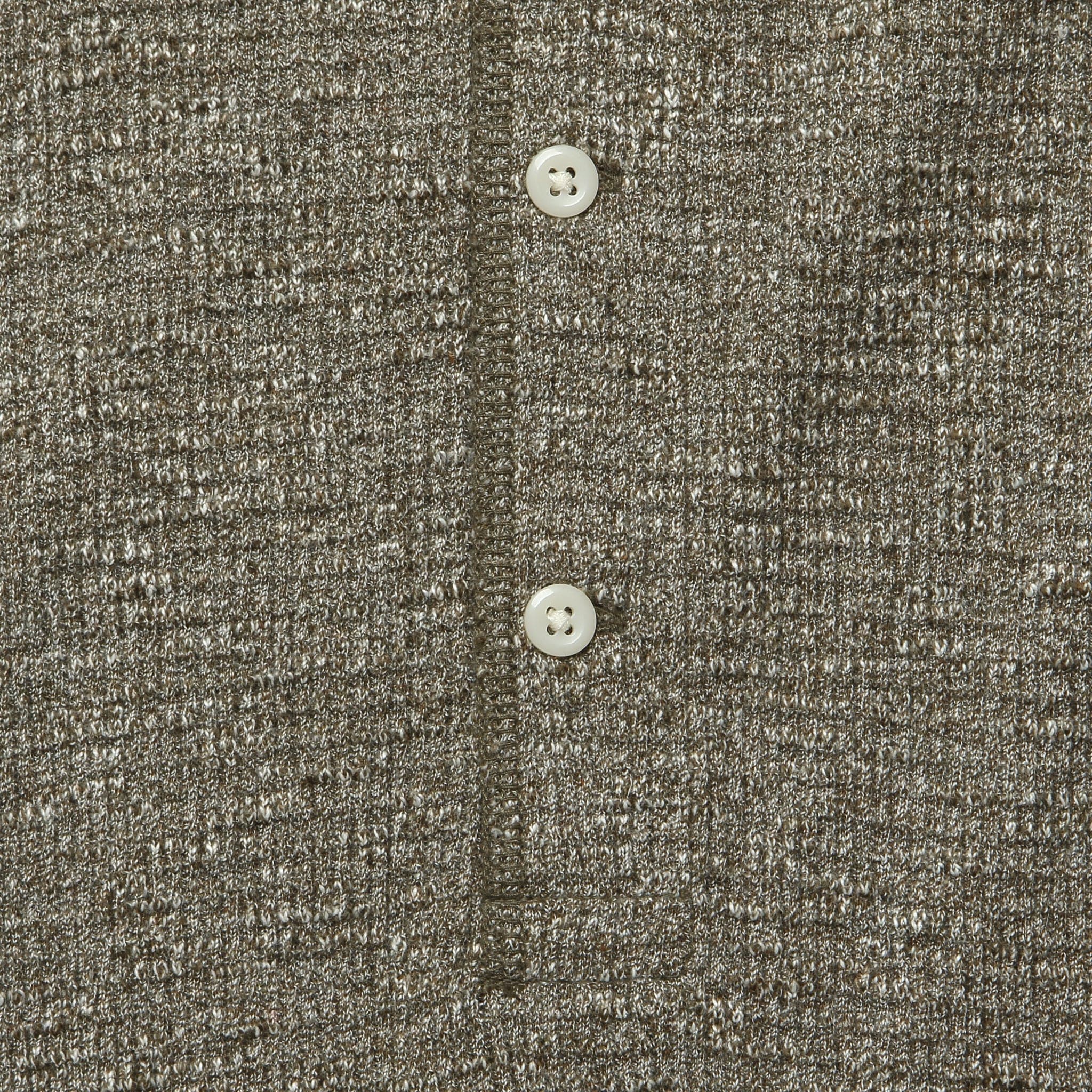 Waffle-Knit Henley - Olive Heather - Image 3
