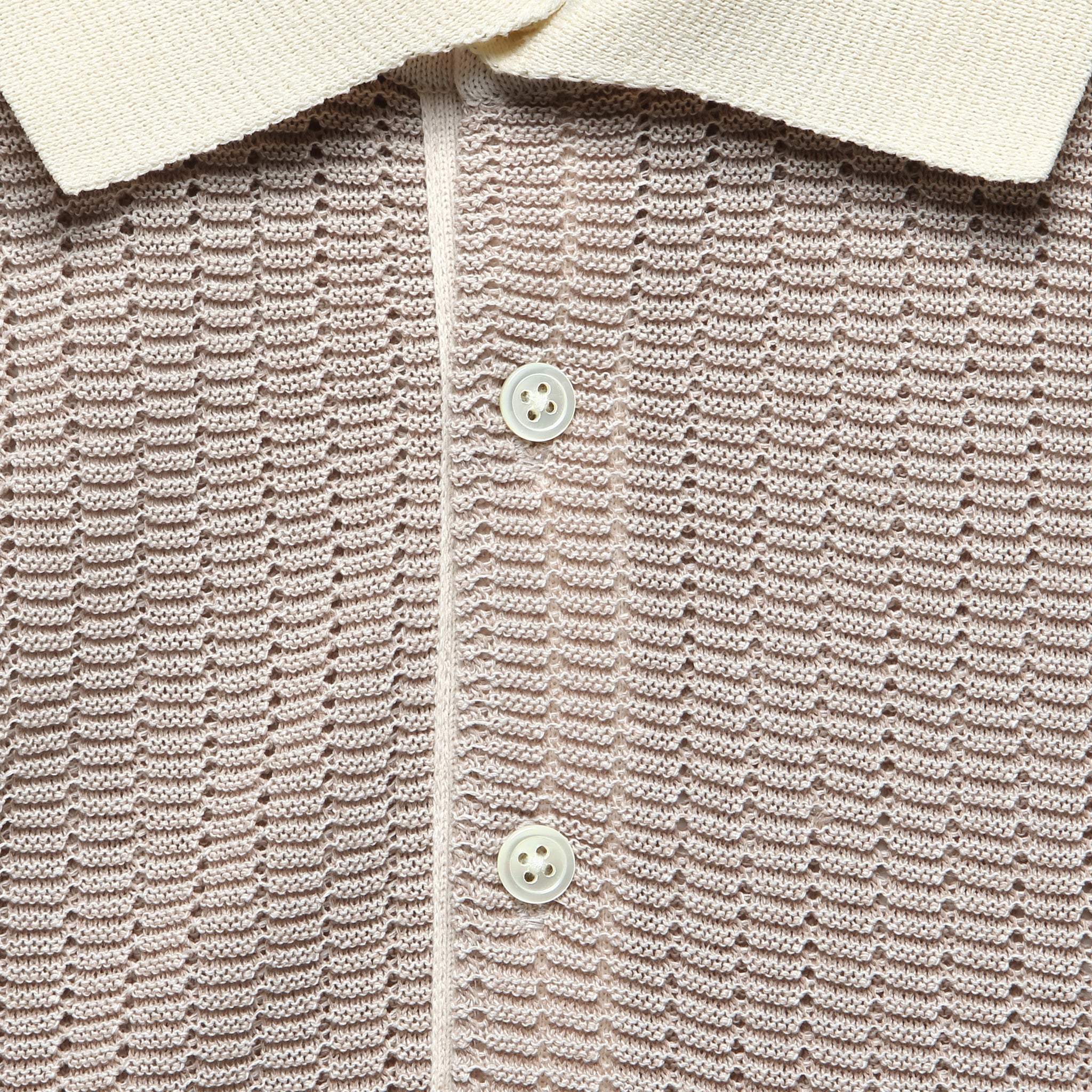 Washi Knit Polo - Off White - Image 3