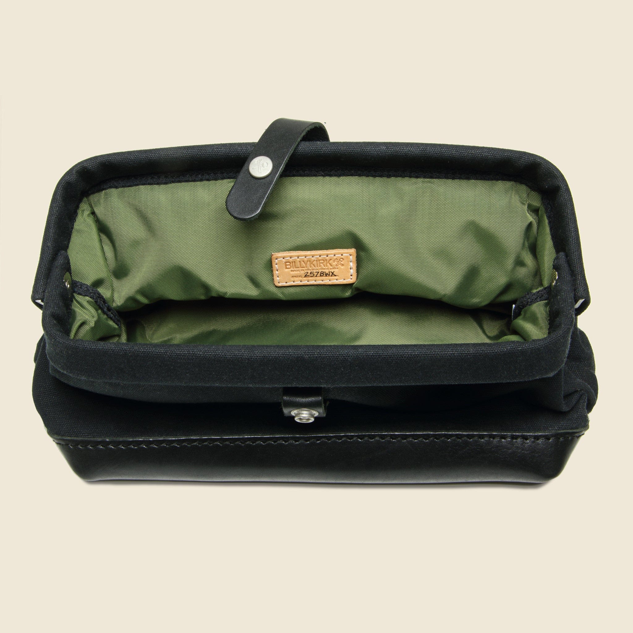 Waxed Toiletry Bag - Black - Image 2